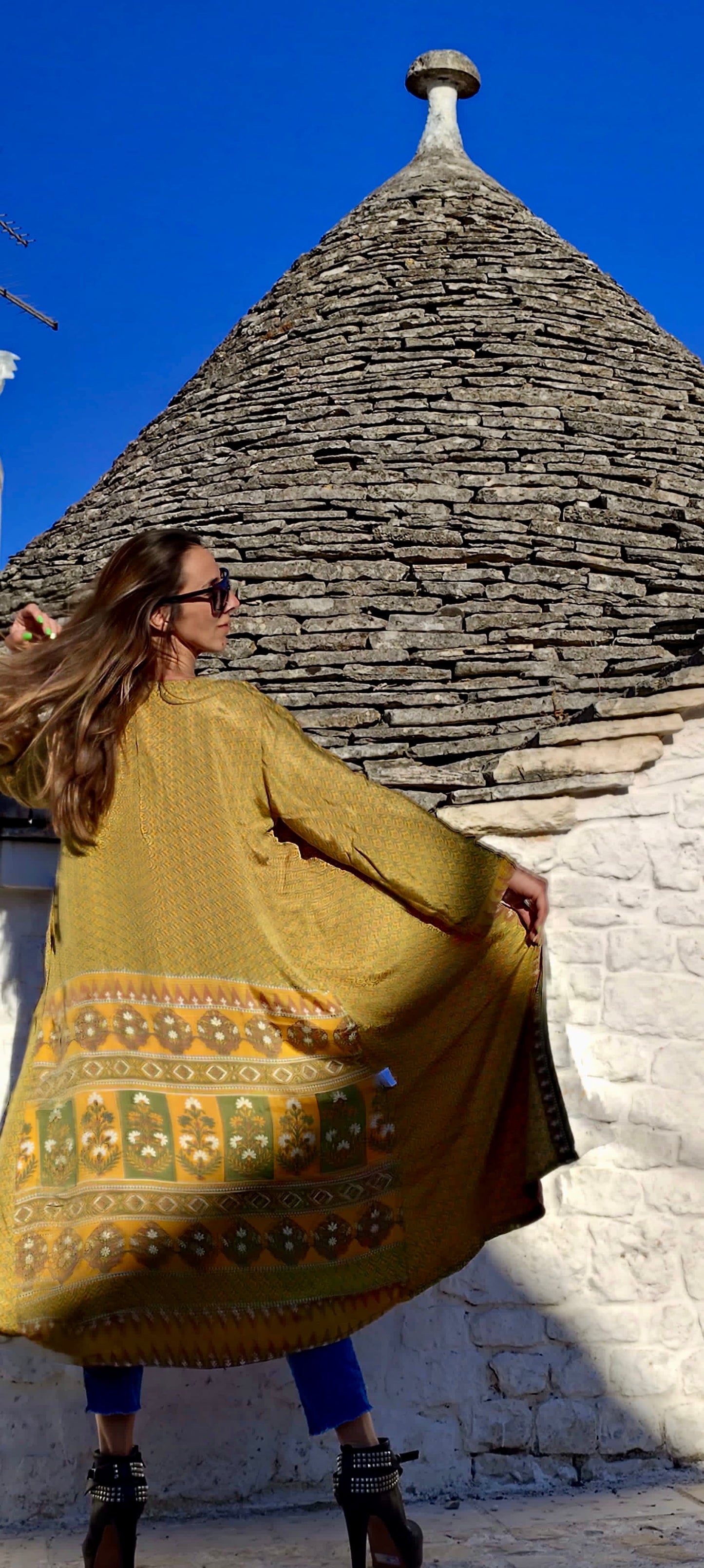 Kimono reversible de seda reciclada, unisex