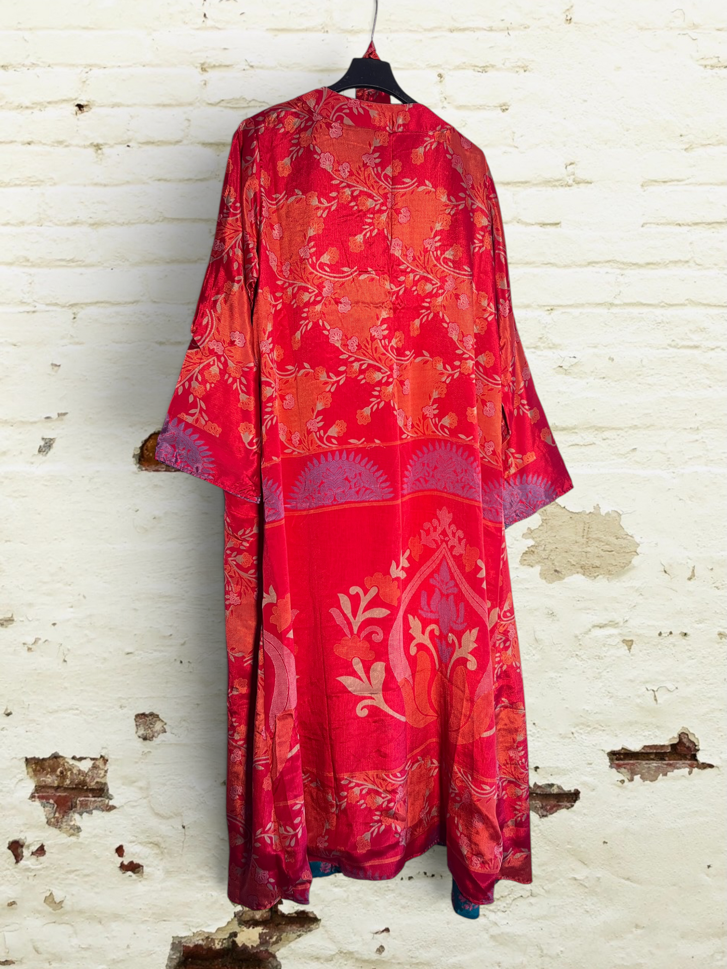 Kimono de seda reciclada Reversible Africa