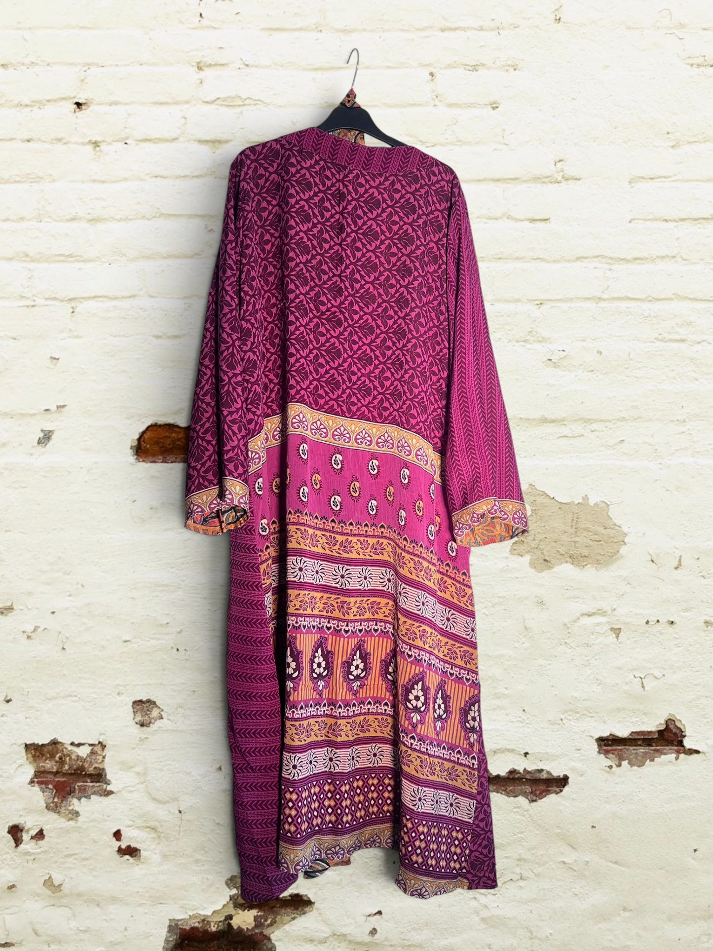 Kimono de seda reciclada Reversible Paris