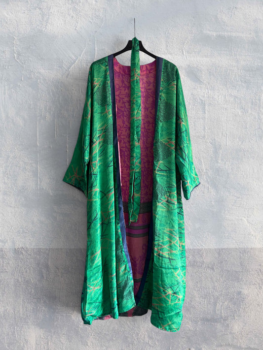 1 Kimono de seda reciclada Reversible Fresh