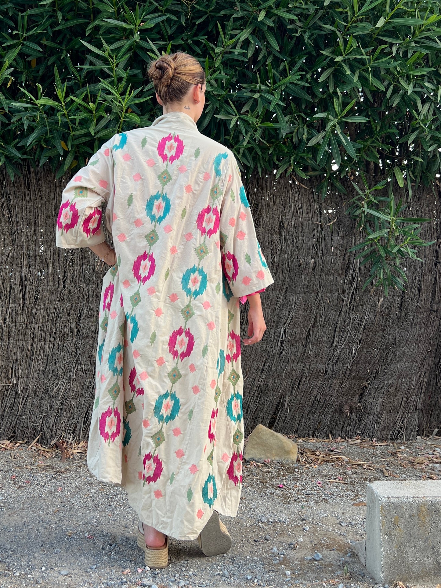 Vestido camisero de algodón bordado Cairo