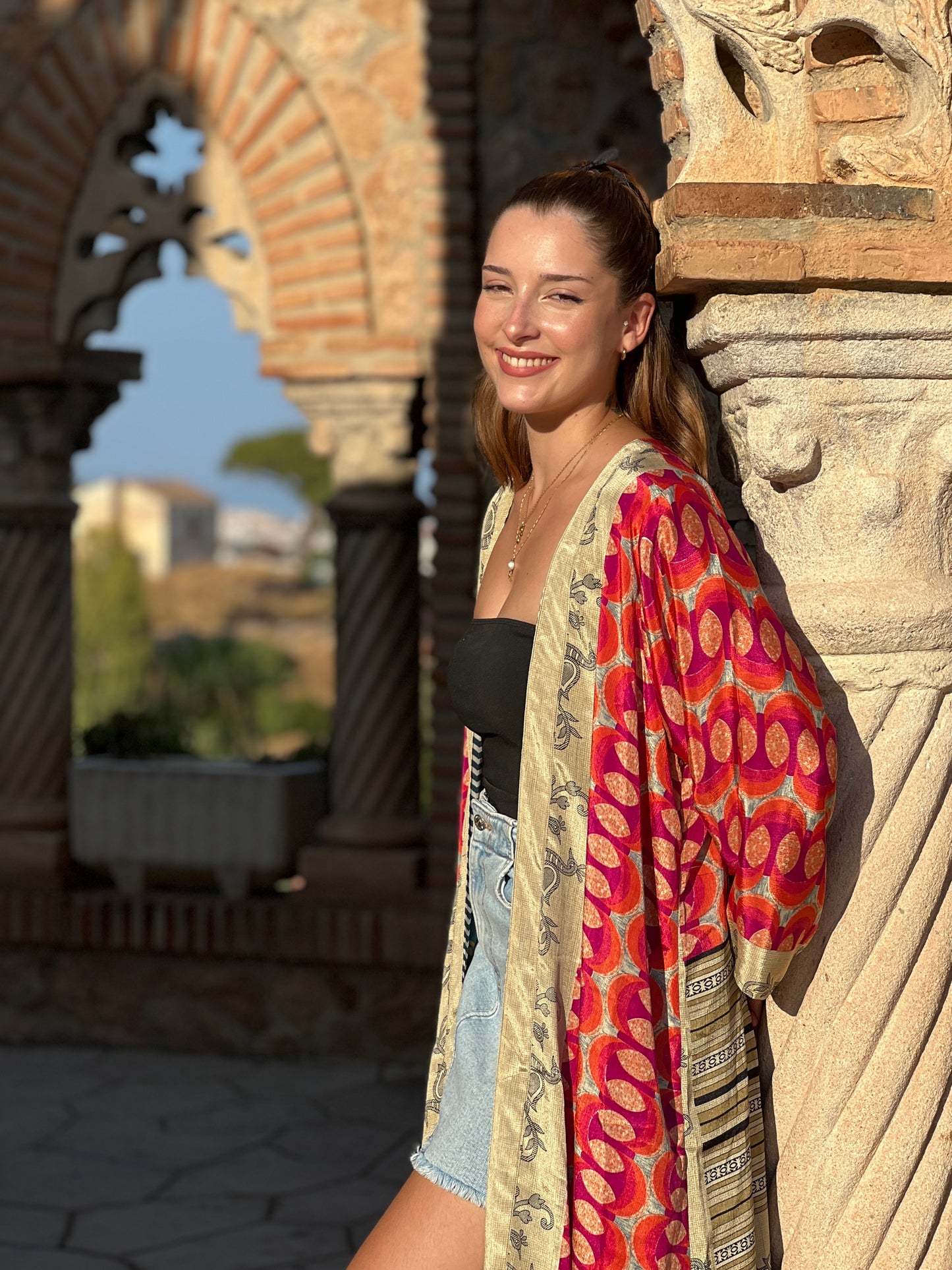 Kimono de seda reciclada Reversible Colomares