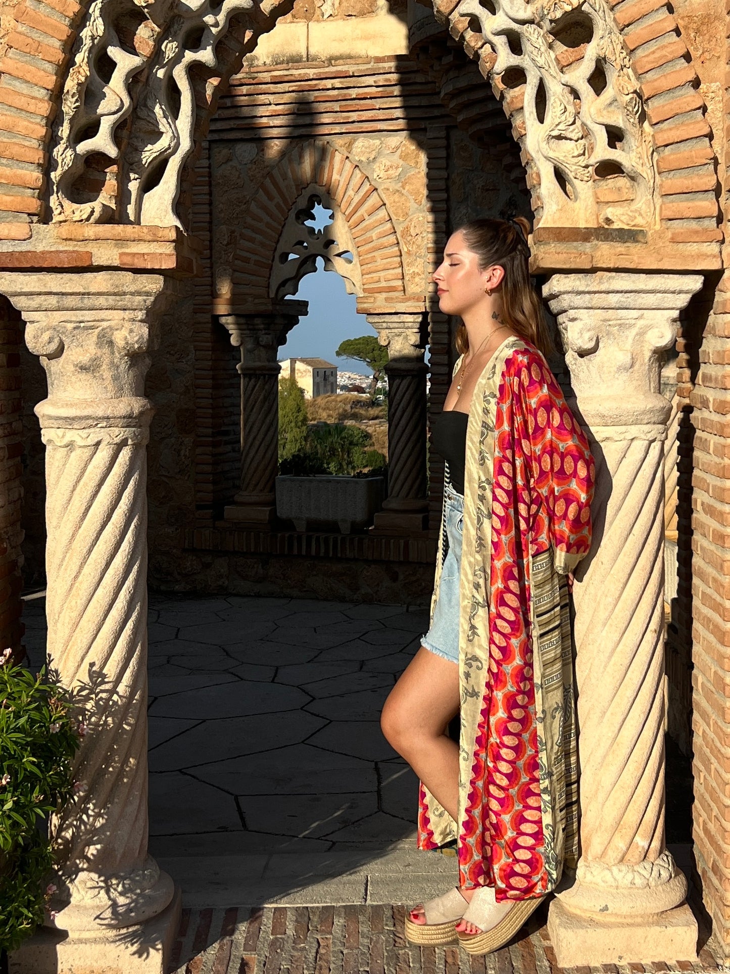 Kimono de seda reciclada Reversible Colomares