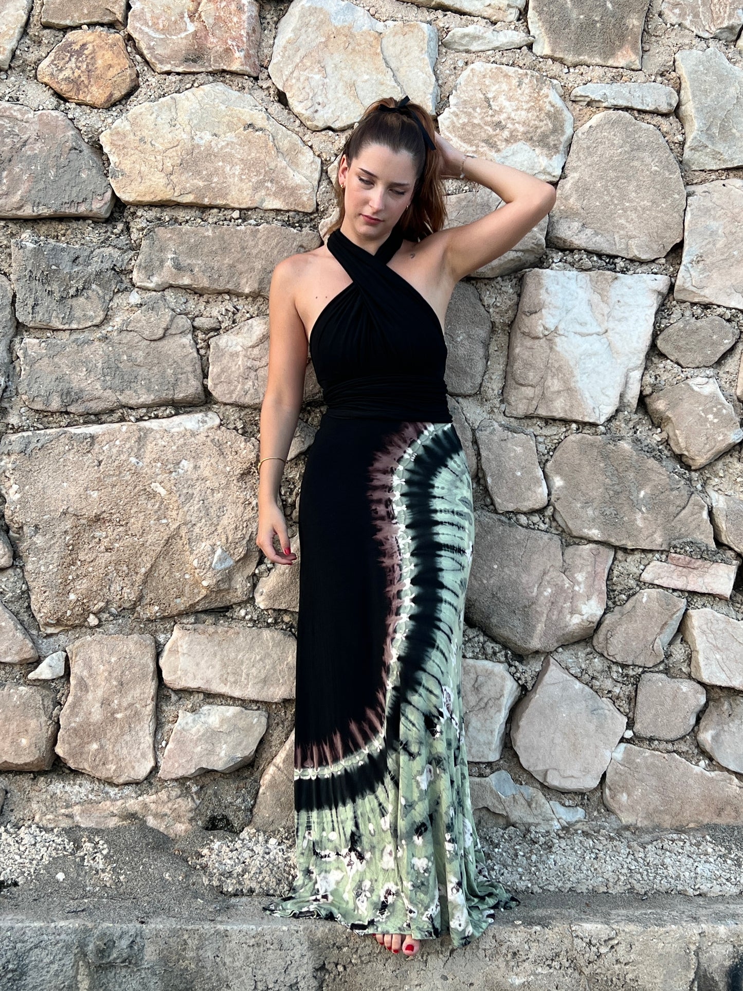 Vestido Multifuncional “Aura Cambiante” — Largo en spandex tie-dye