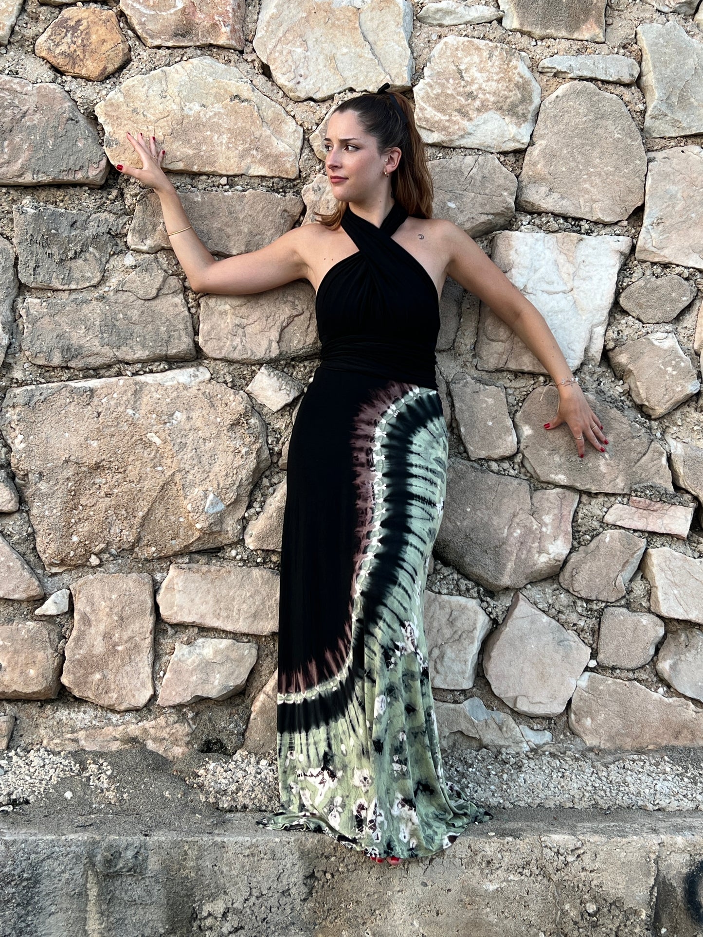 Vestido Multifuncional “Aura Cambiante” — Largo en spandex tie-dye