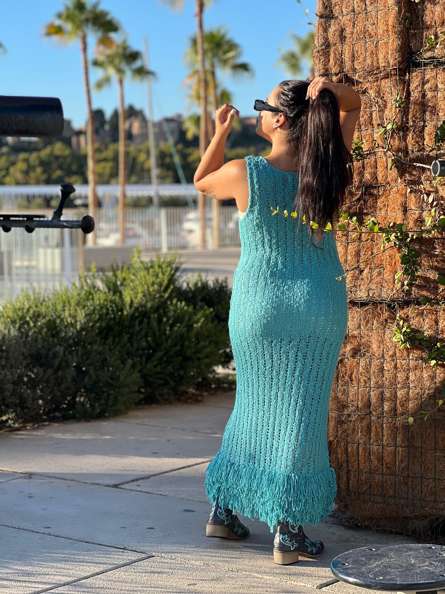 Vestido boho con flecos largo estilo boho