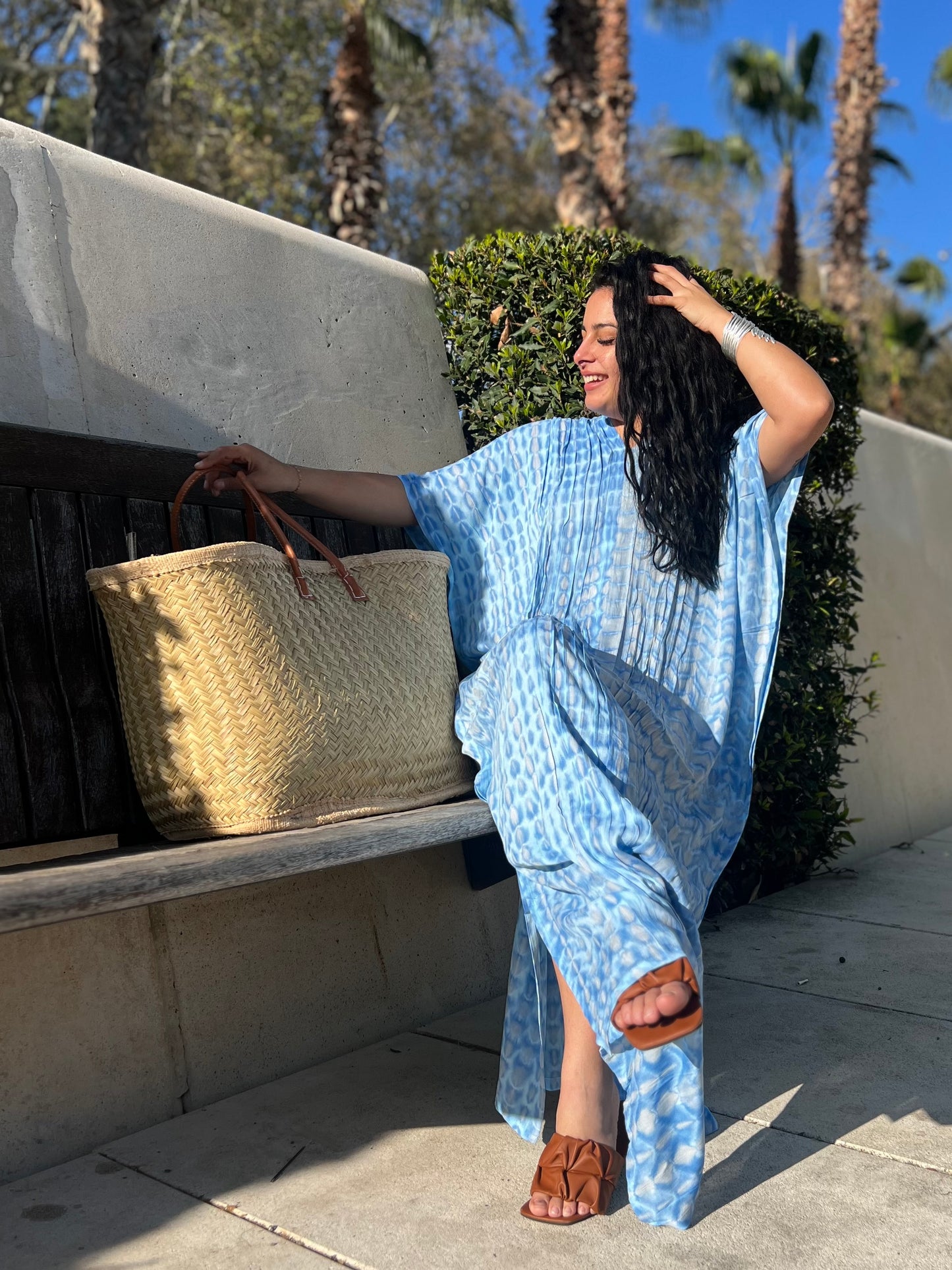 Caftan tie-dye largo