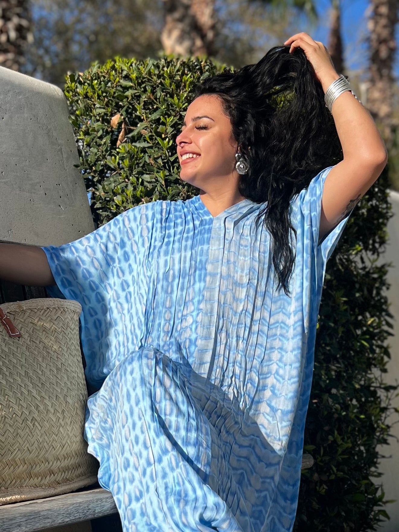 Caftan tie-dye largo