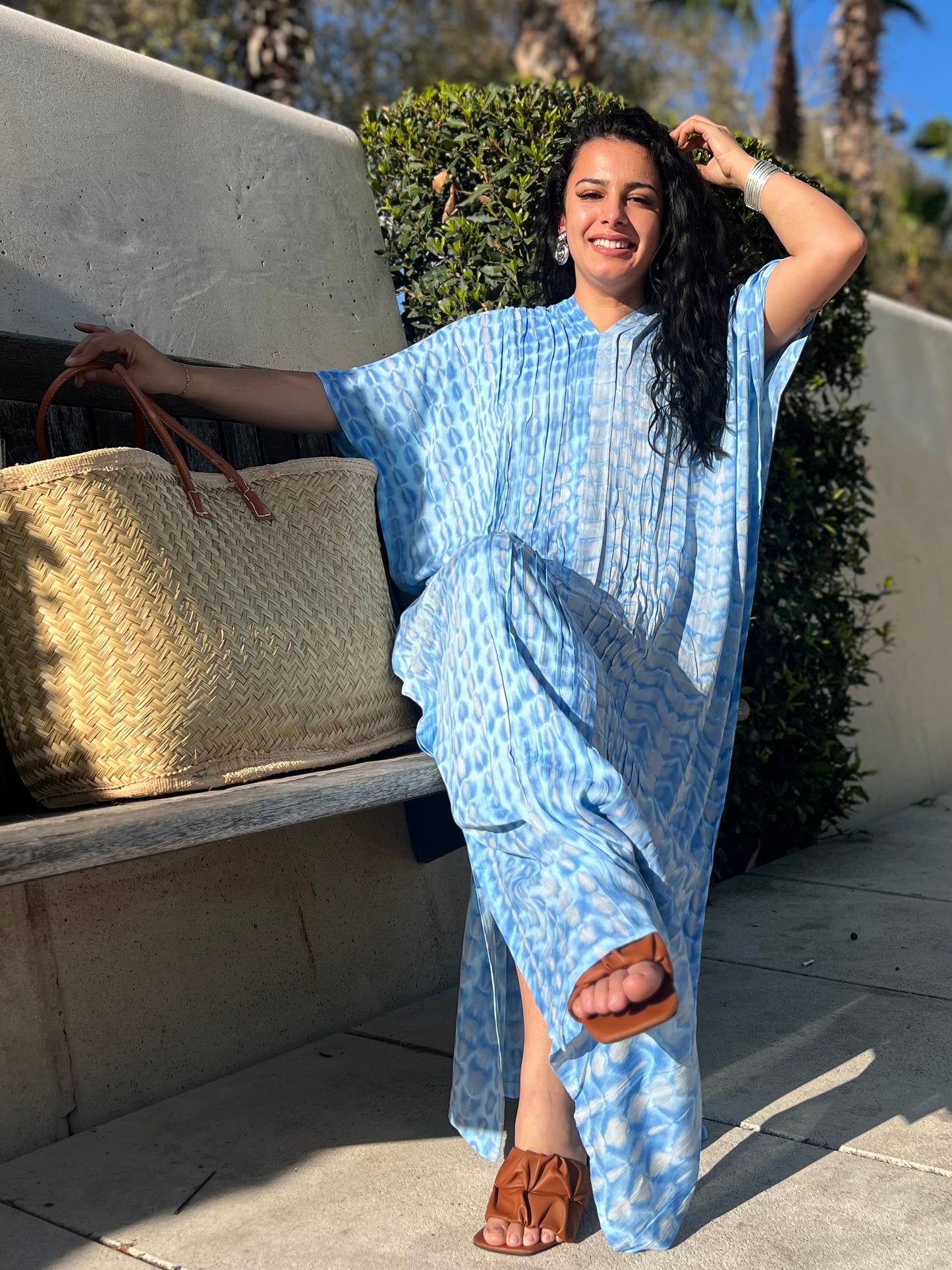 Caftan tie-dye largo