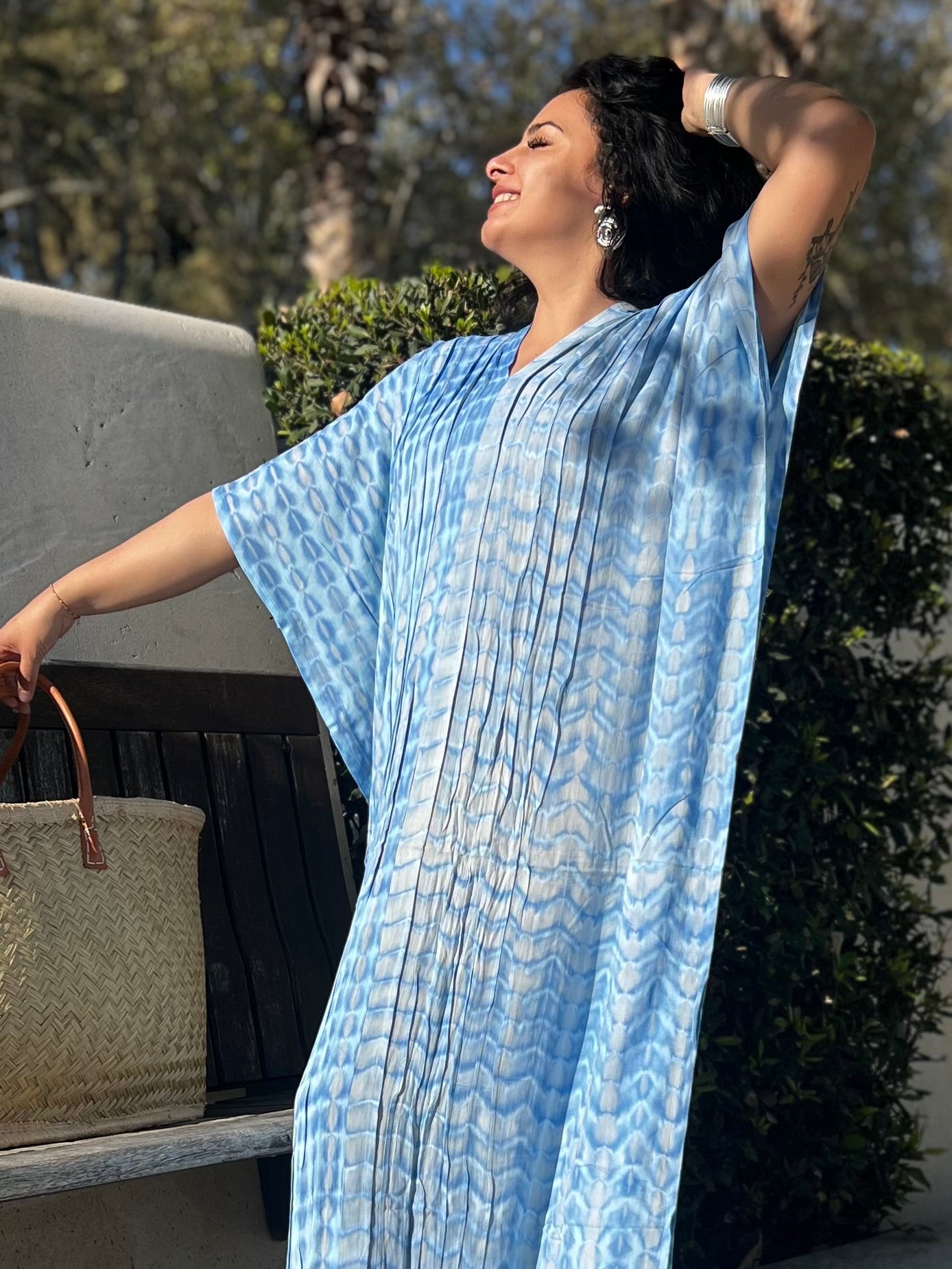 Caftan tie-dye largo