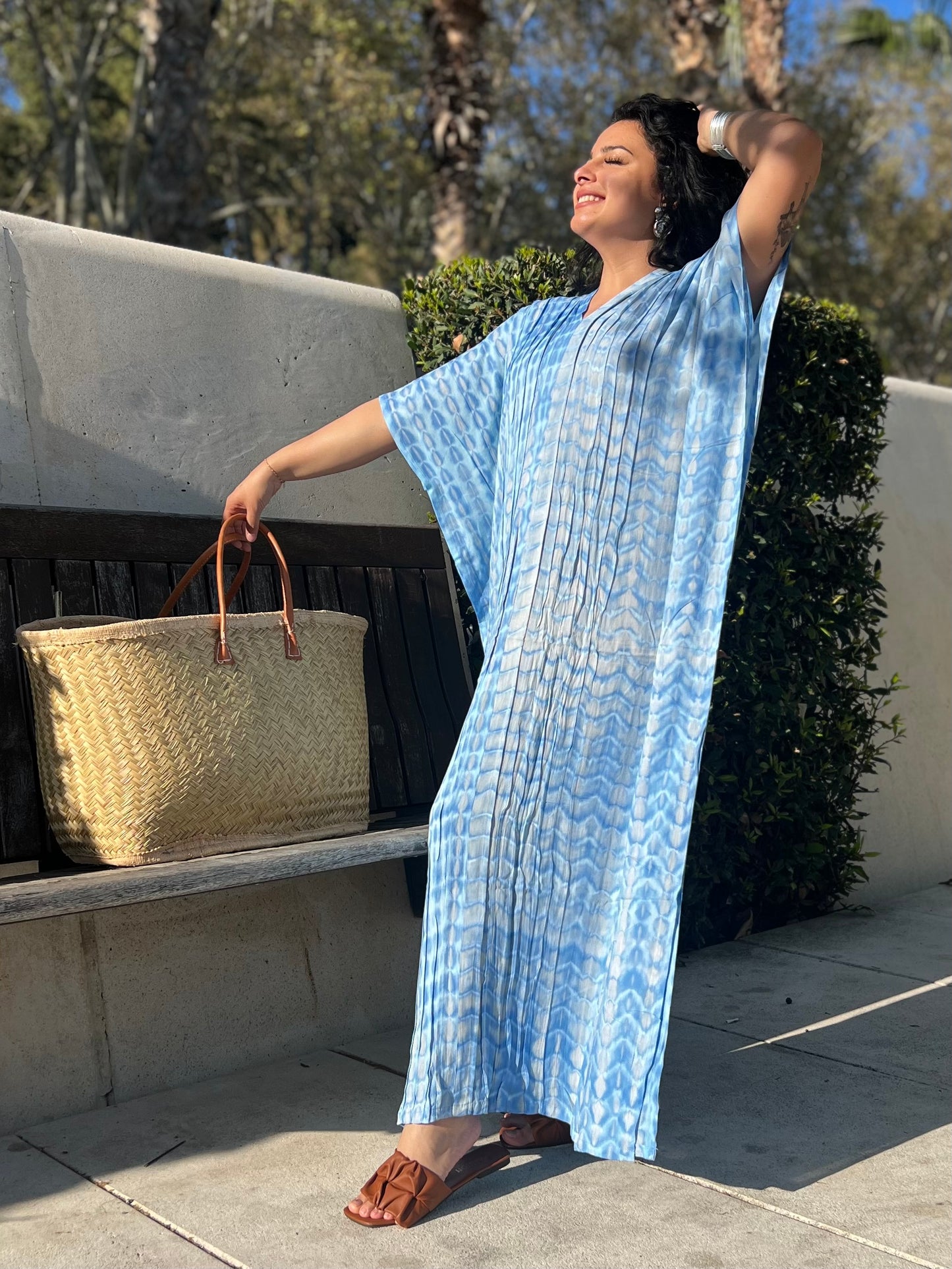 Caftan tie-dye largo