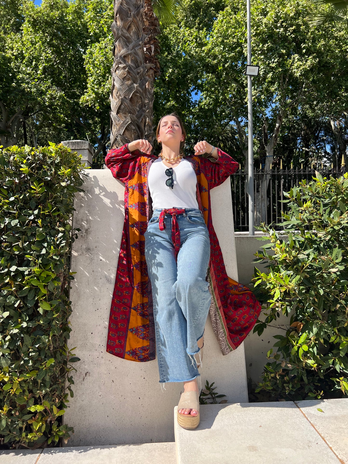 Kimono de seda reciclada Reversible New York