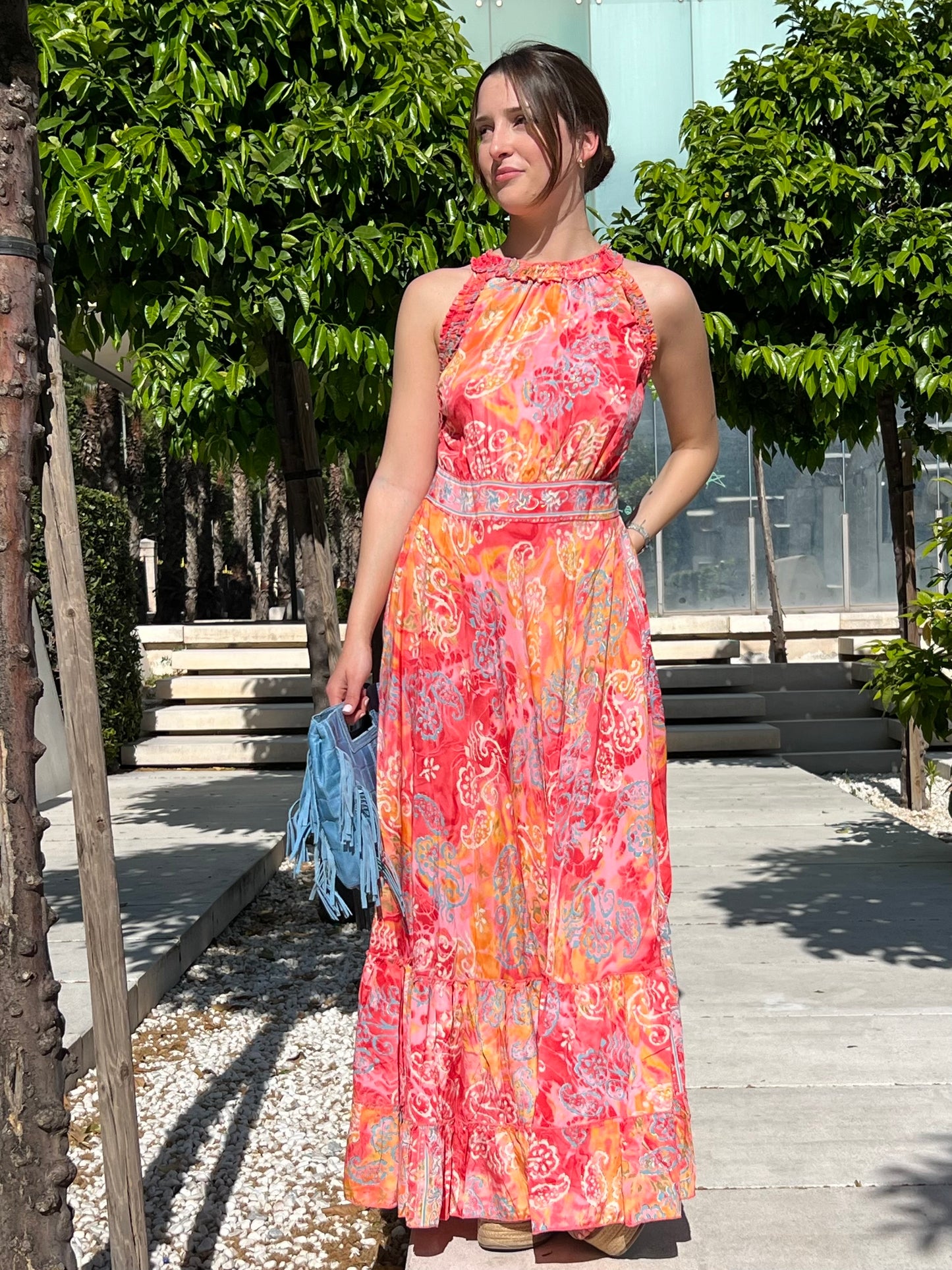Vestido largo en seda fría – Talla única