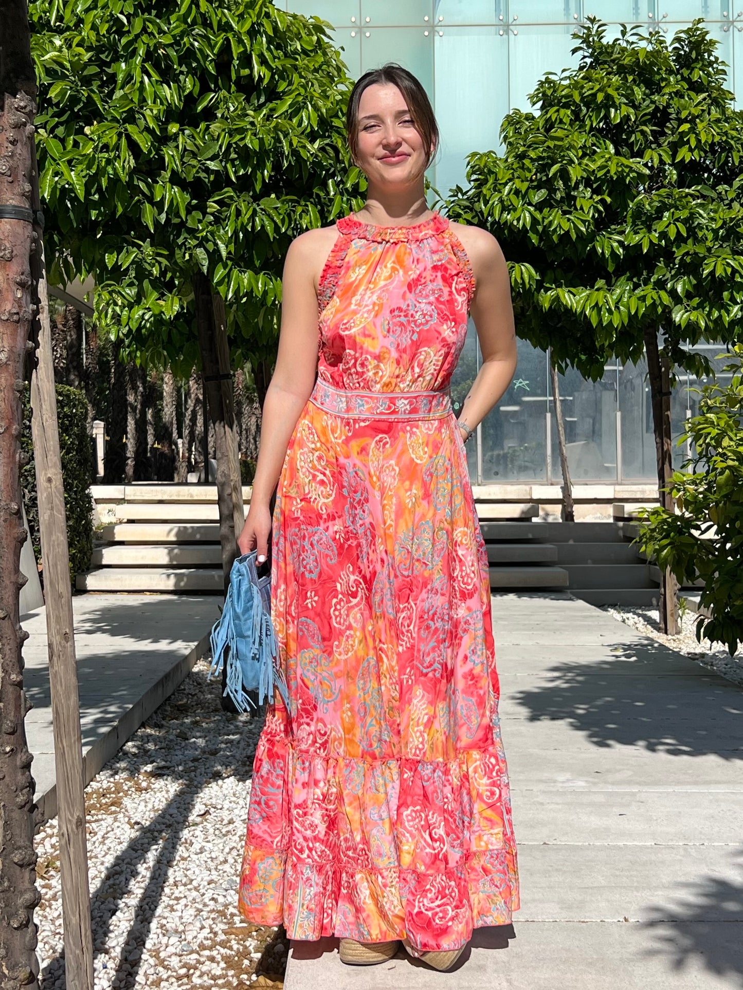 Vestido largo en seda fría – Talla única