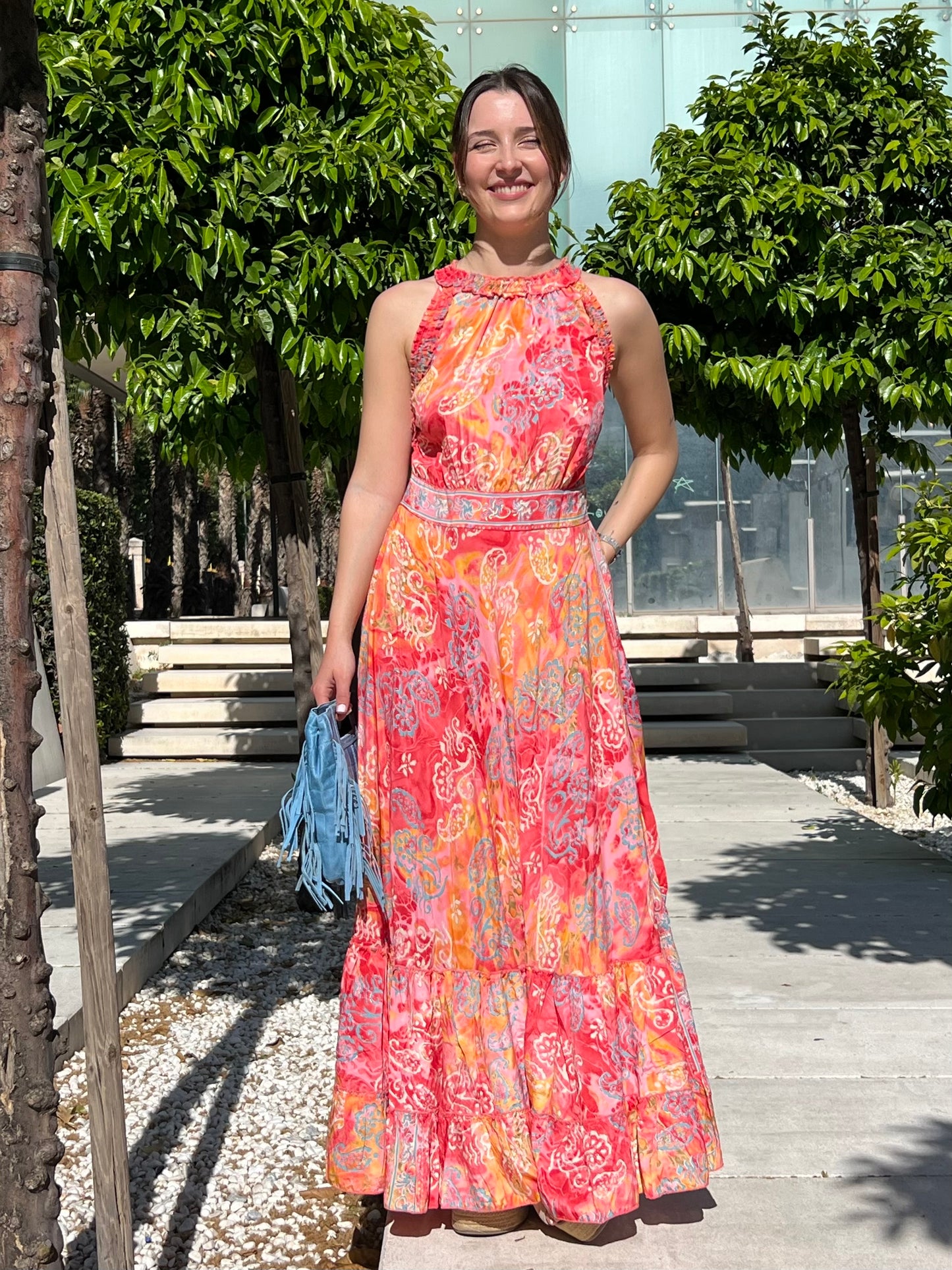 Vestido largo en seda fría – Talla única