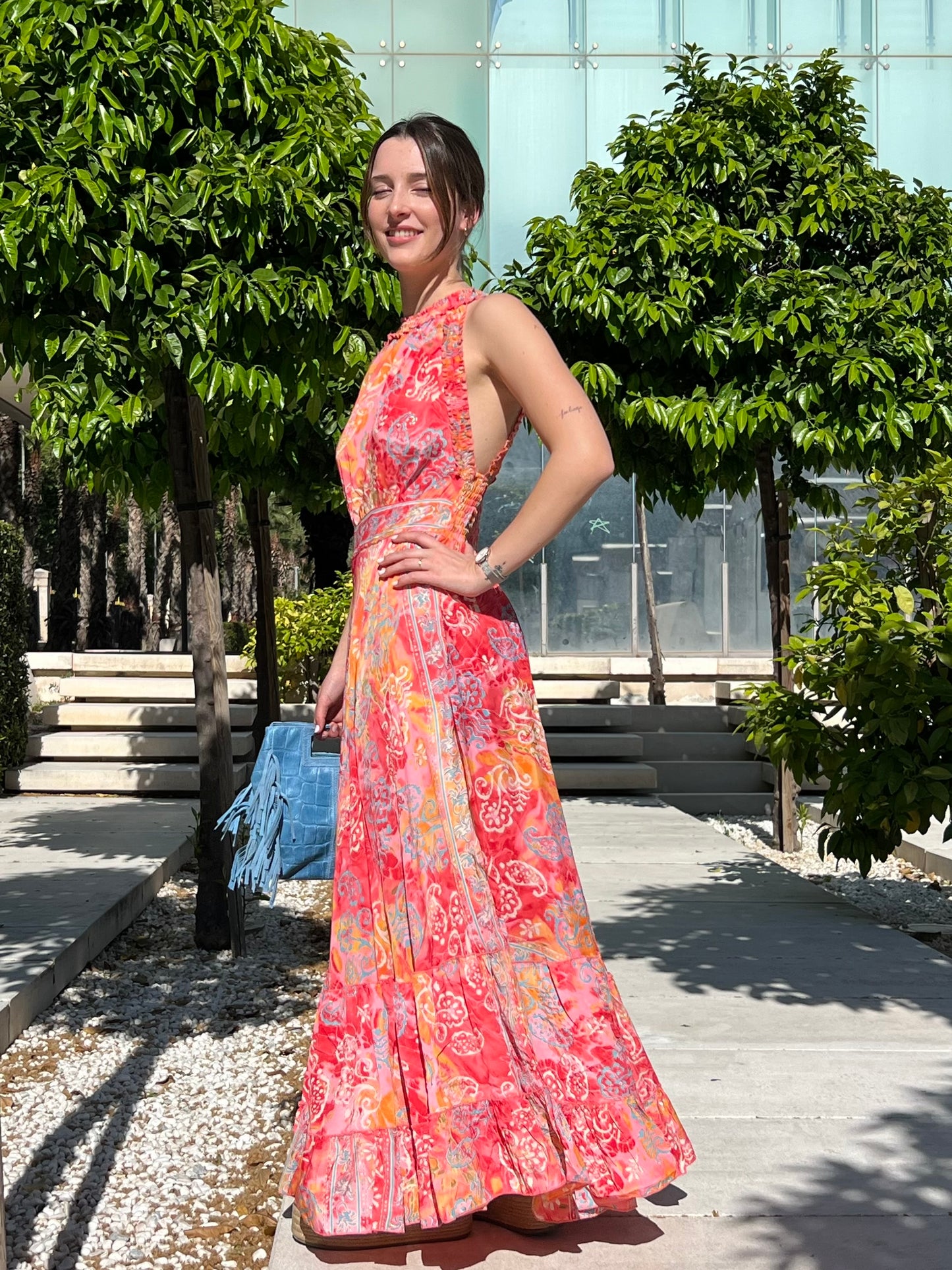 Vestido largo en seda fría – Talla única