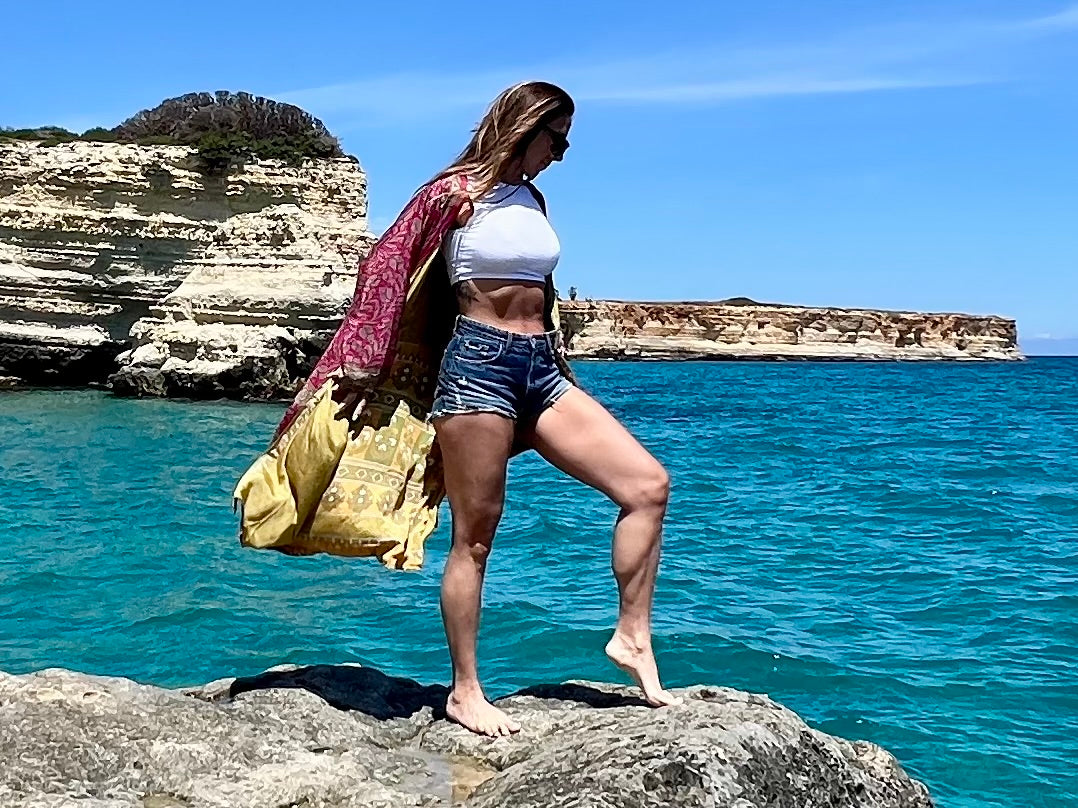 Kimono reversible de seda reciclada, unisex