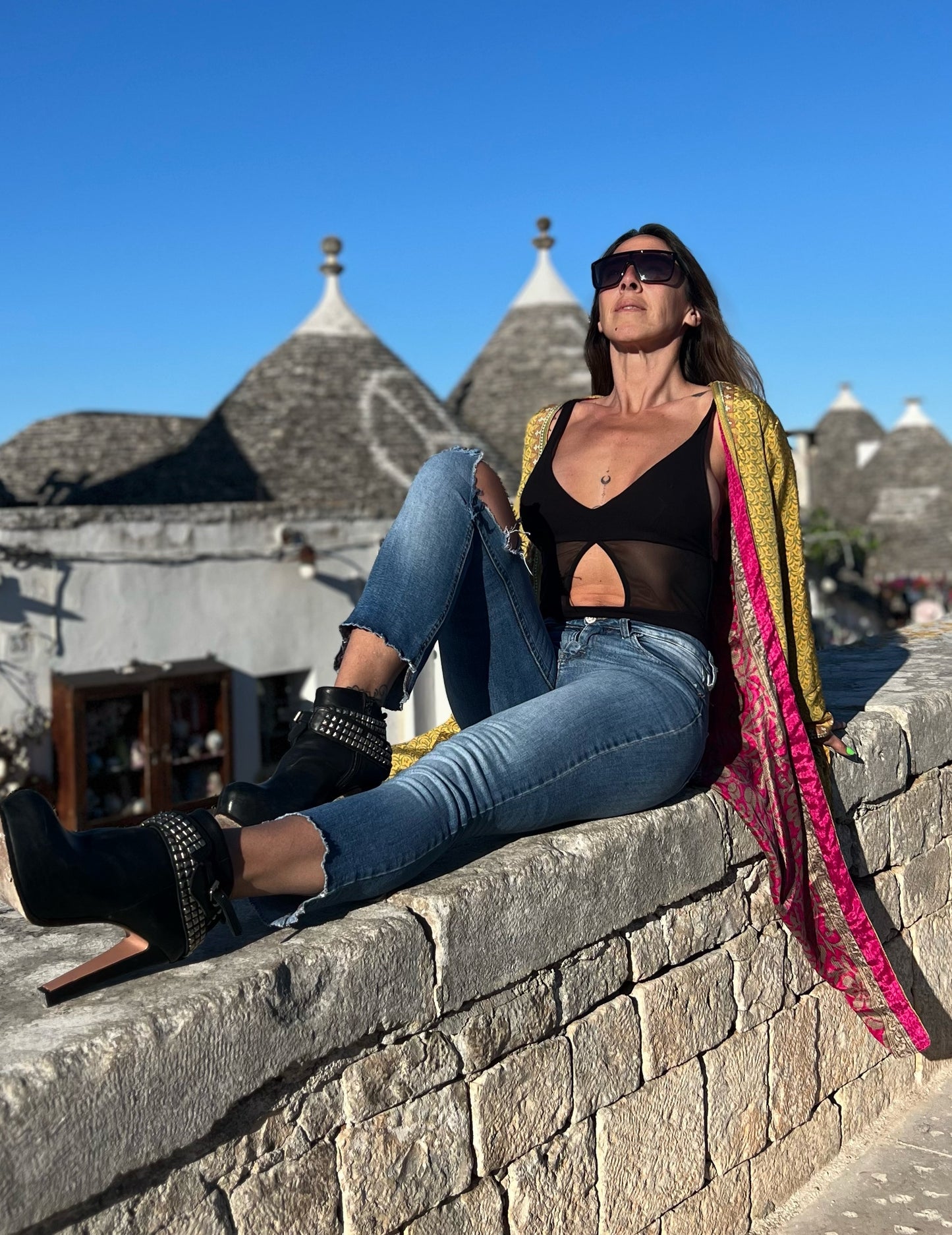 Kimono reversible de seda reciclada, unisex