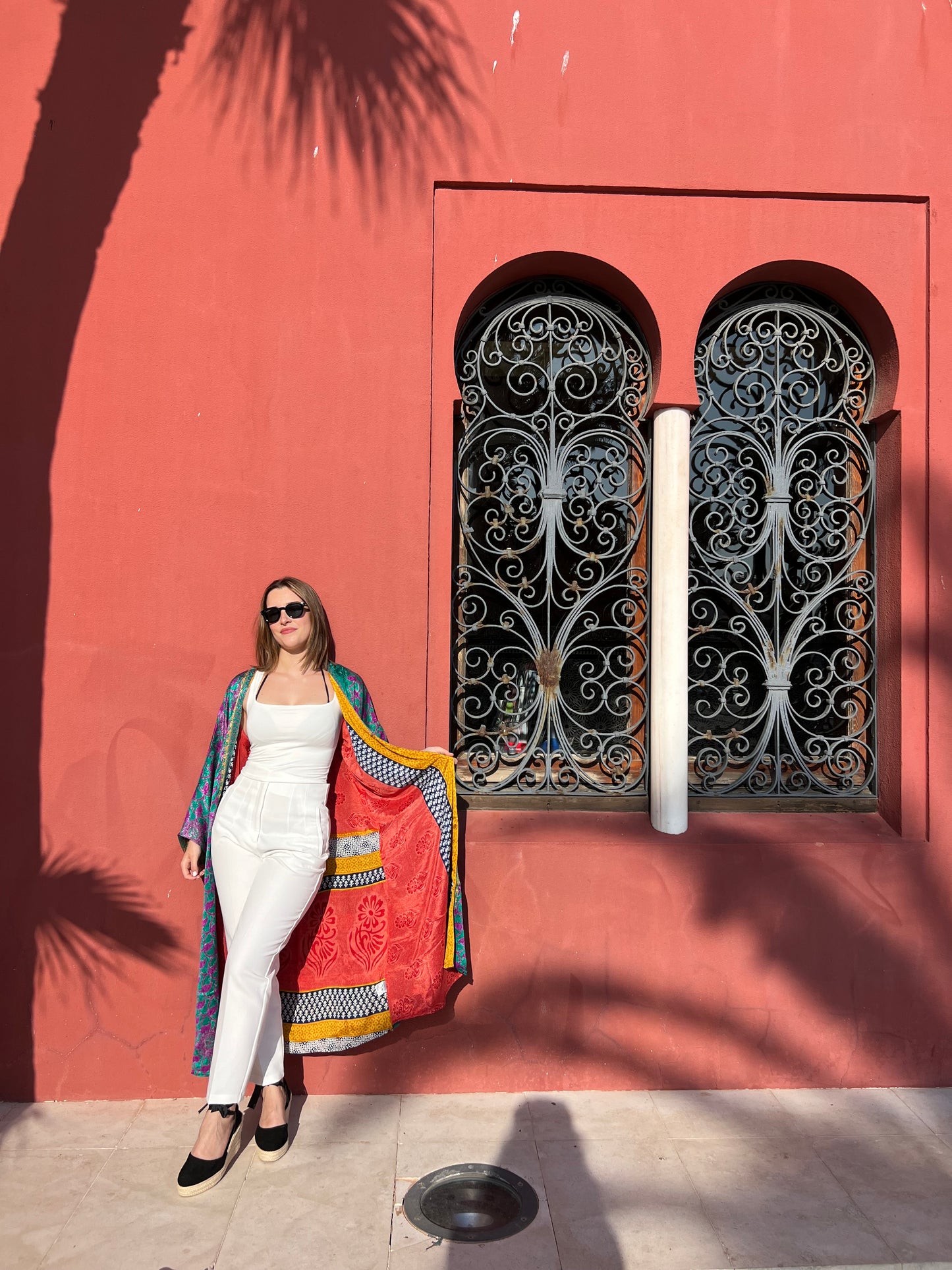 Kimono de seda reciclada Reversible Bilbil