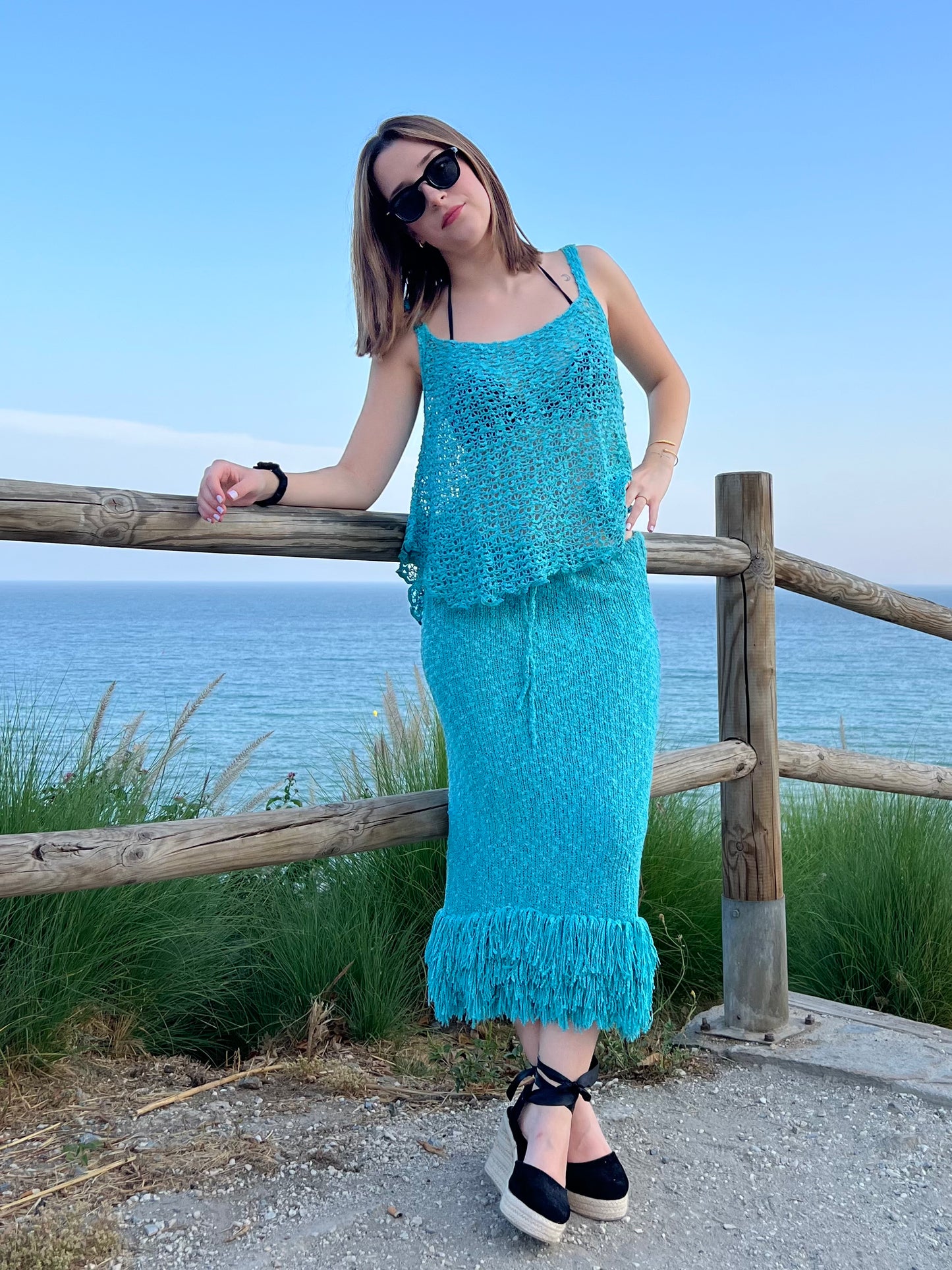 Conjunto Boho Chic con falda versatil.