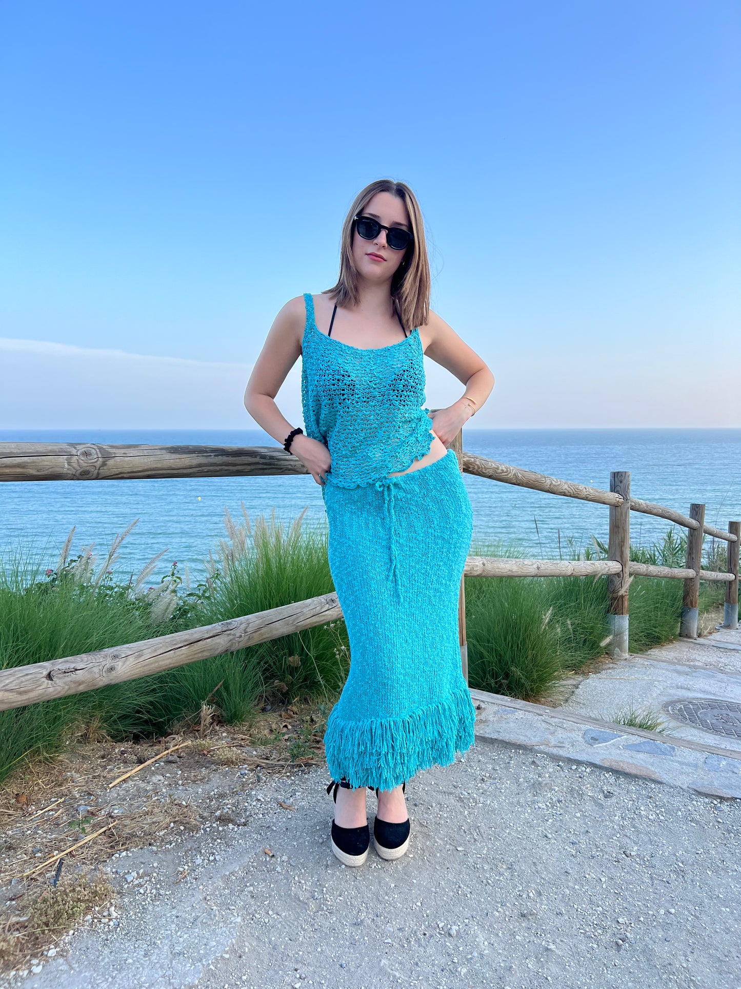 Conjunto Boho Chic con falda versatil.