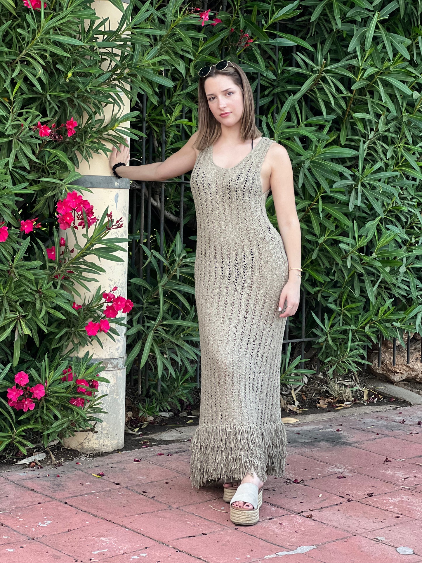 Vestido boho con flecos largo estilo boho