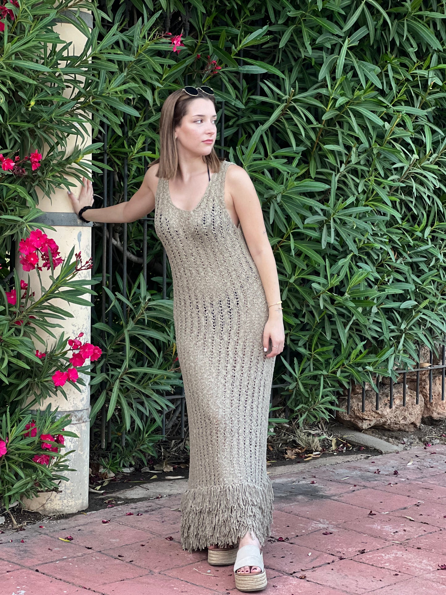 Vestido boho con flecos largo estilo boho