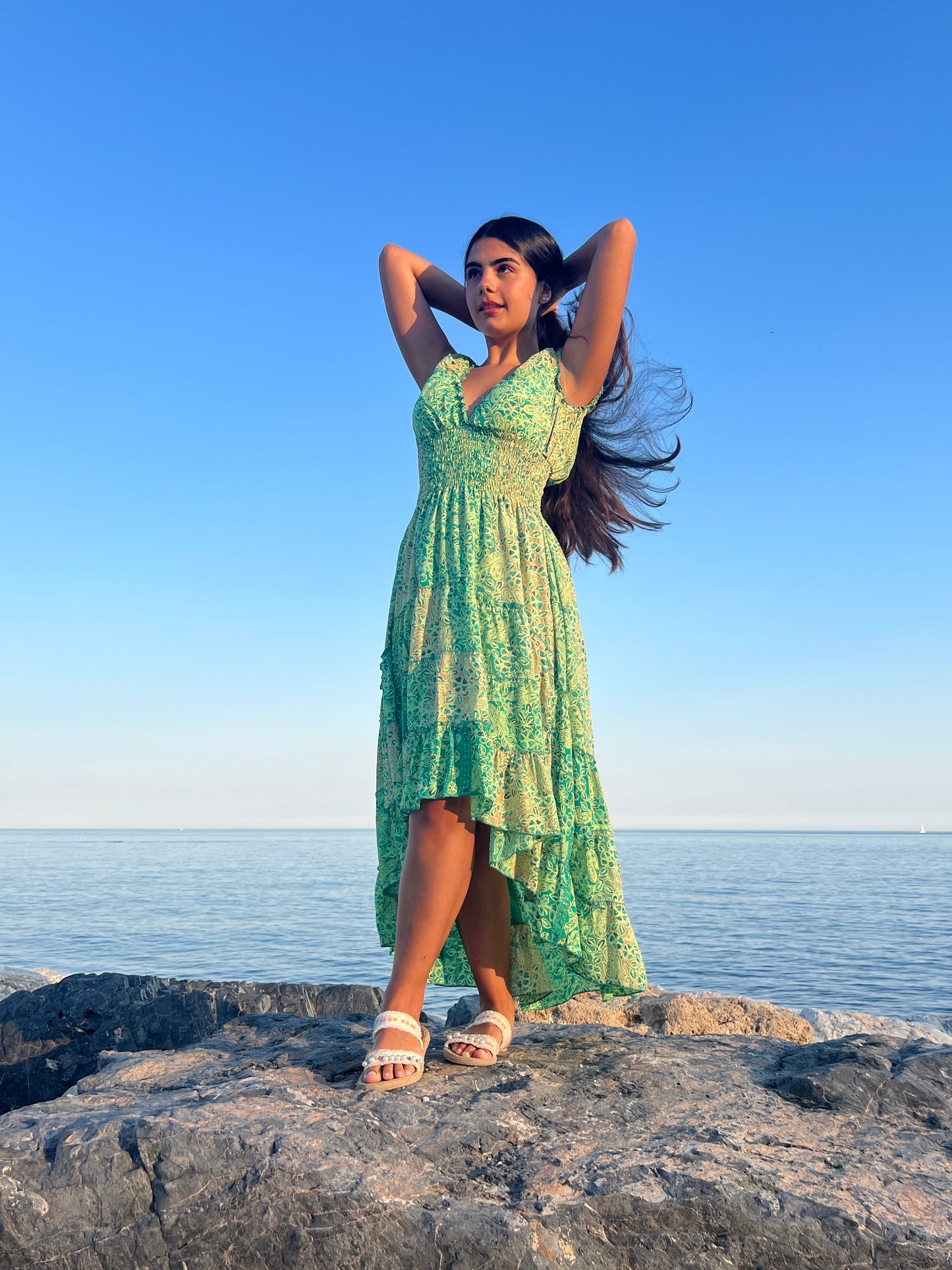 Vestido Bohemio Asimétrico de Seda Fría