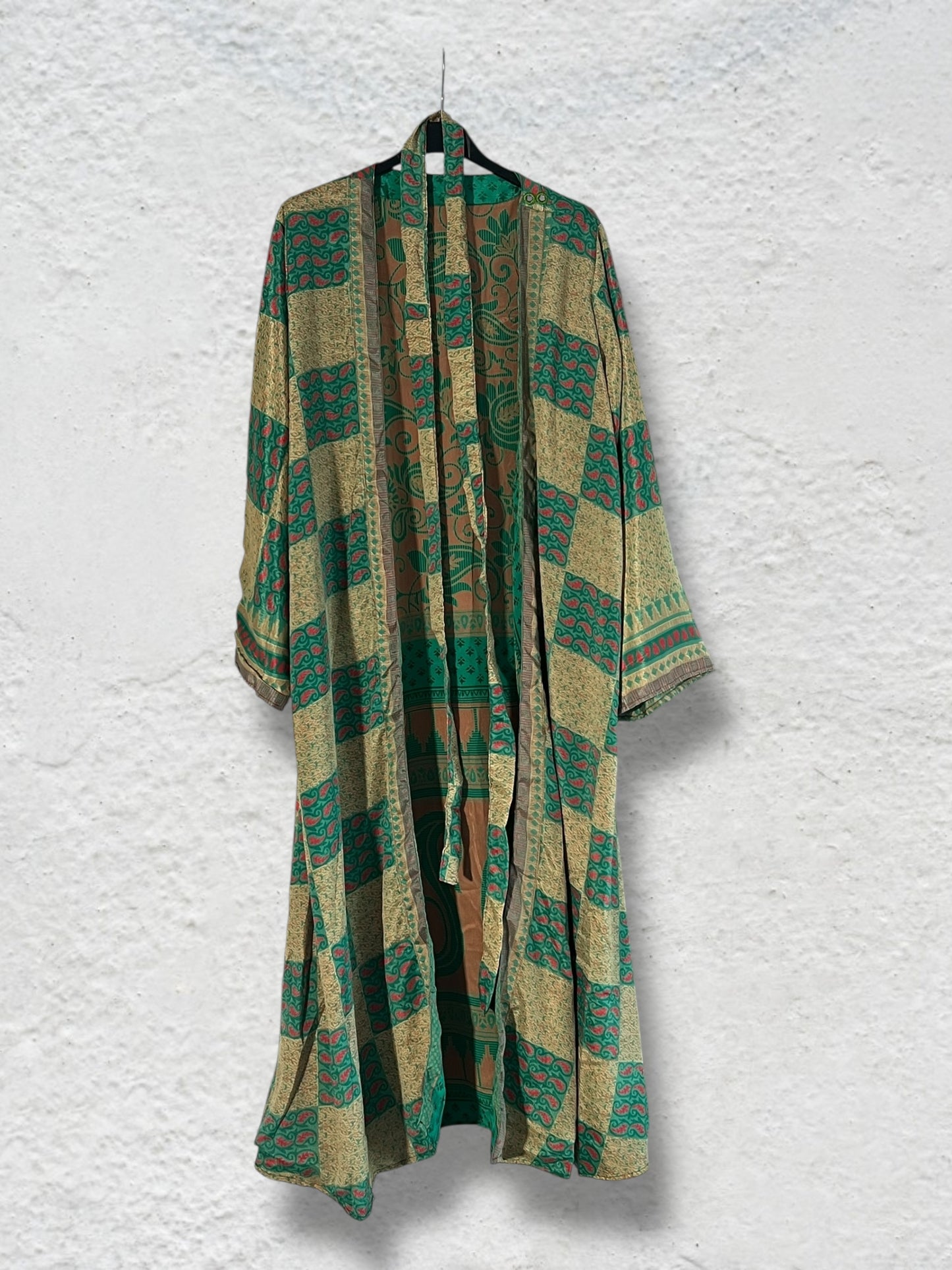 Kimono de seda reciclada Reversible Africa