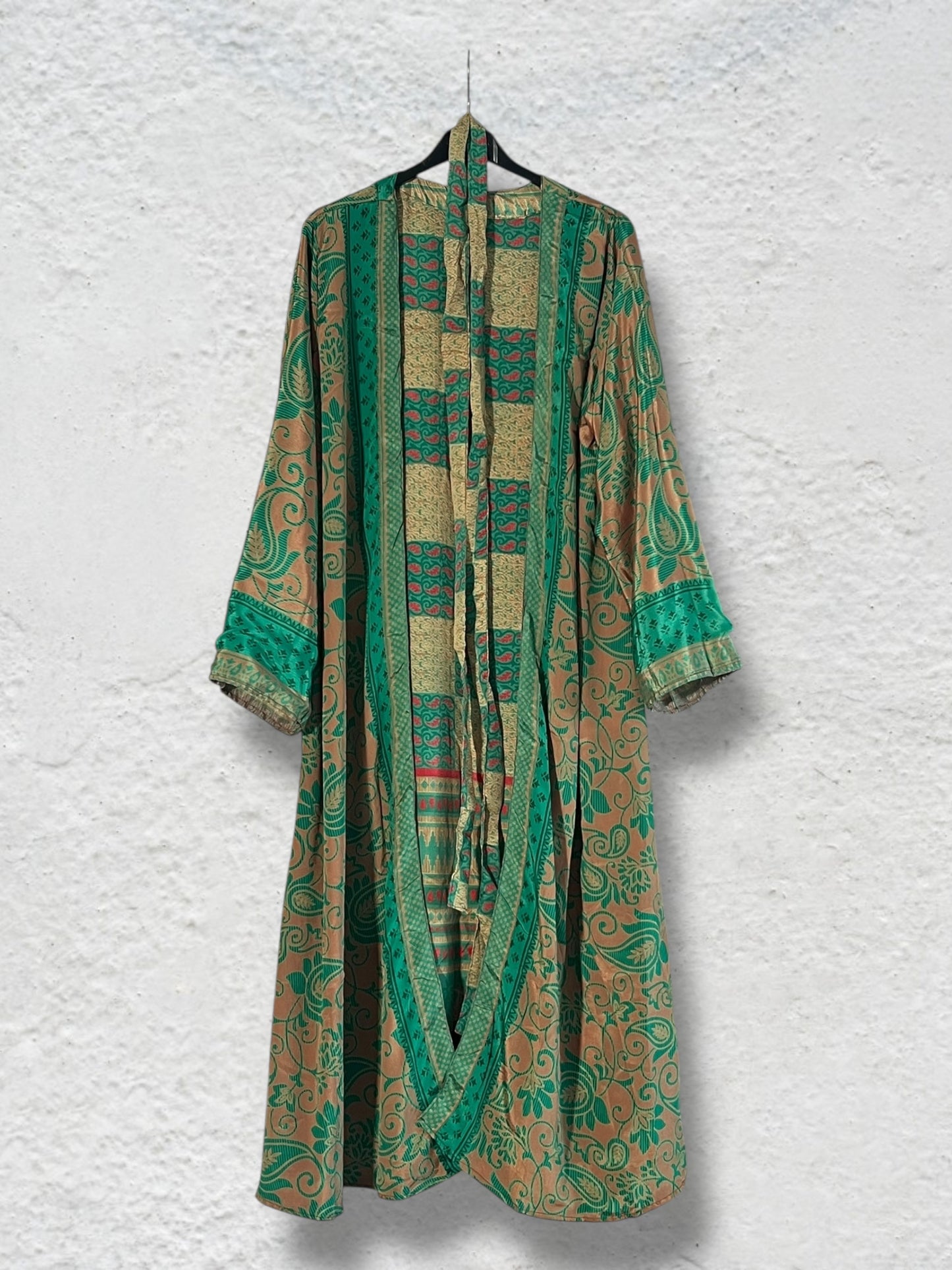 Kimono de seda reciclada Reversible Africa