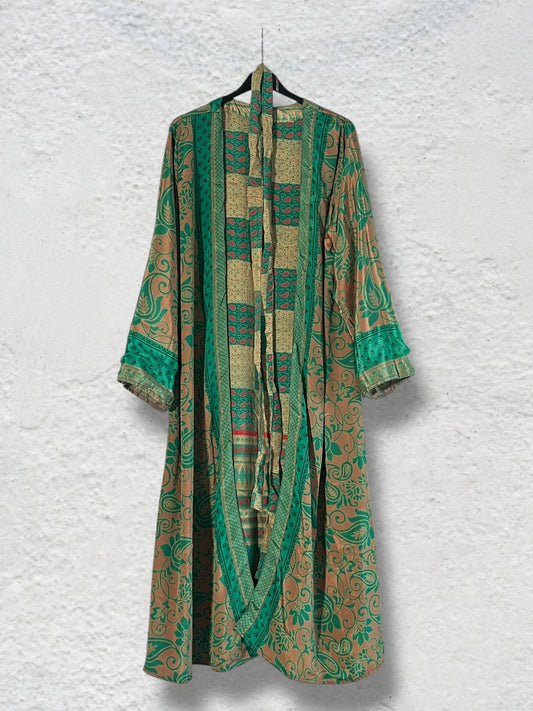Kimono de seda reciclada Reversible Africa