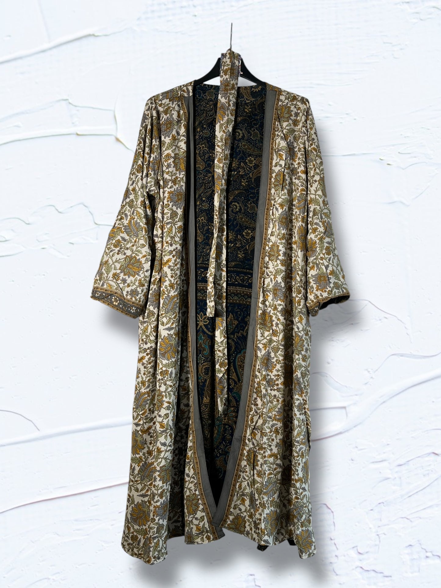 Kimono reversible de seda reciclada, XL unisex Vancouver