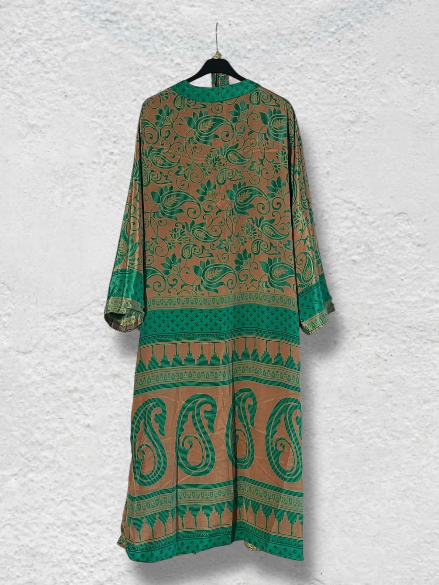 Kimono de seda reciclada Reversible Africa