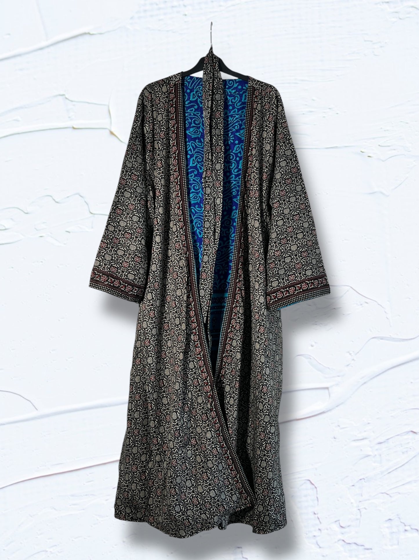 1 Kimono reversible de seda reciclada, XL unisex Sidney