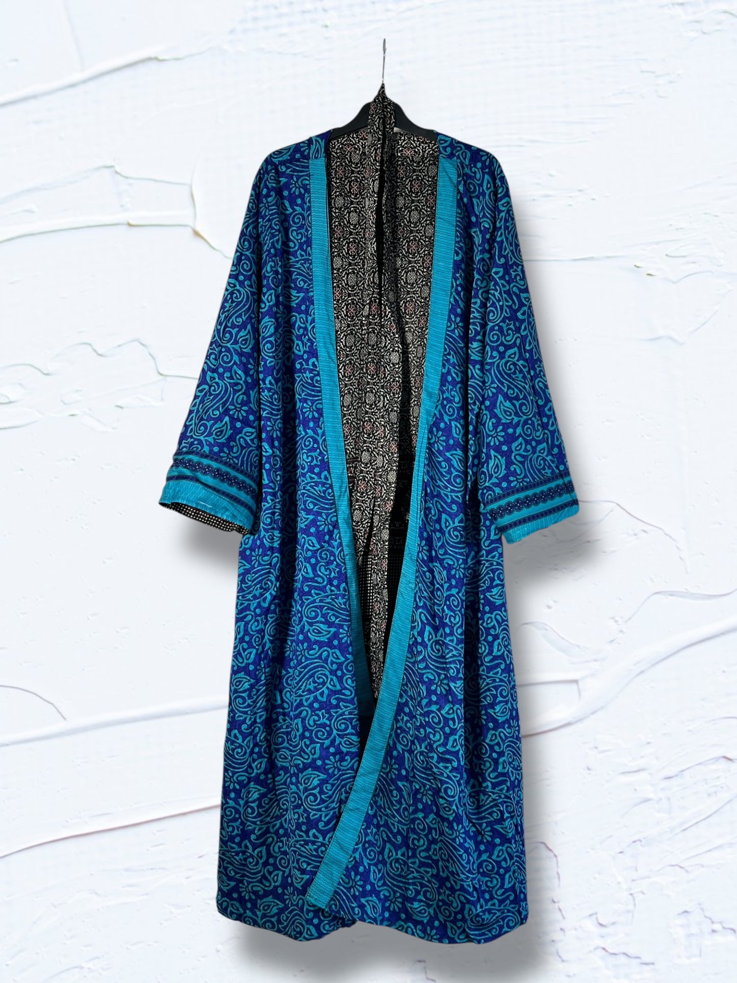 1 Kimono reversible de seda reciclada, XL unisex Sidney