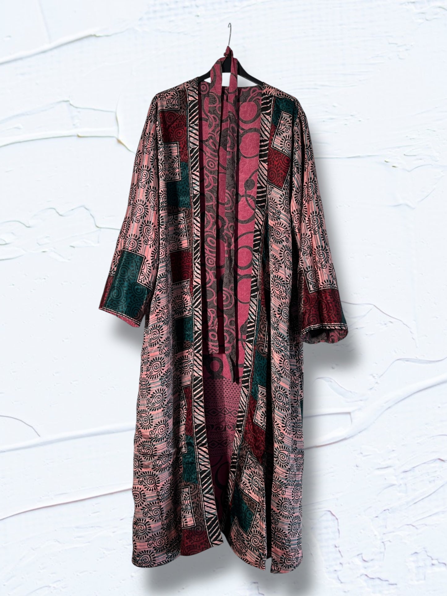 1 Kimono reversible de seda reciclada, XL Elegance