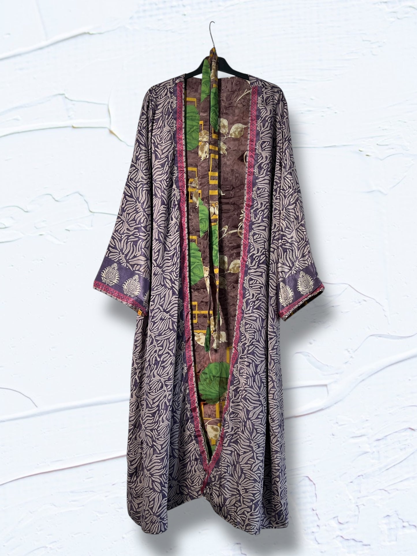1 Kimono reversible de seda reciclada, XL Lilla