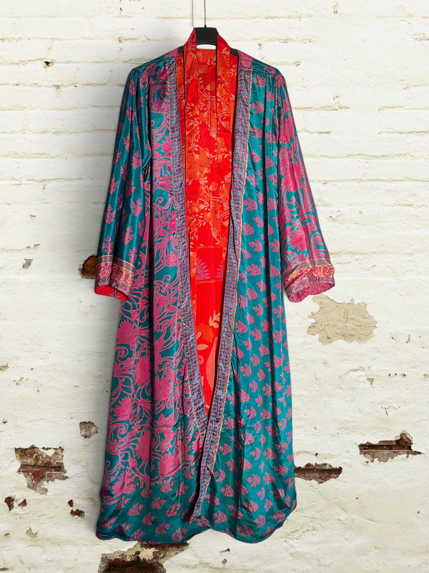 Kimono de seda reciclada Reversible Africa