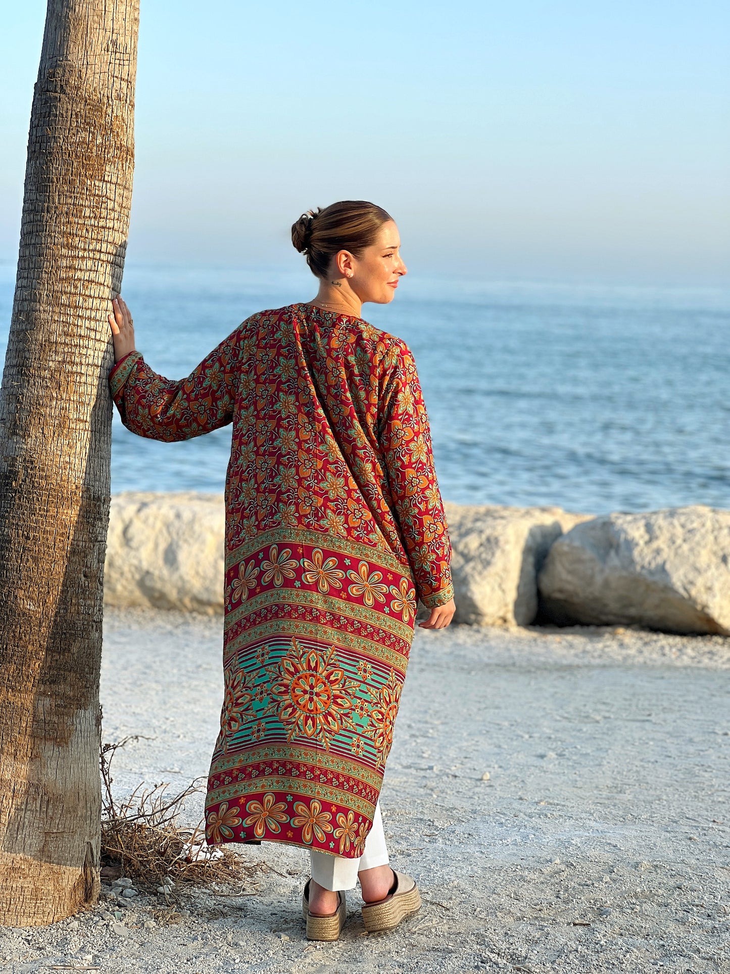 1 Kimono reversible de seda reciclada, XL  Sunset