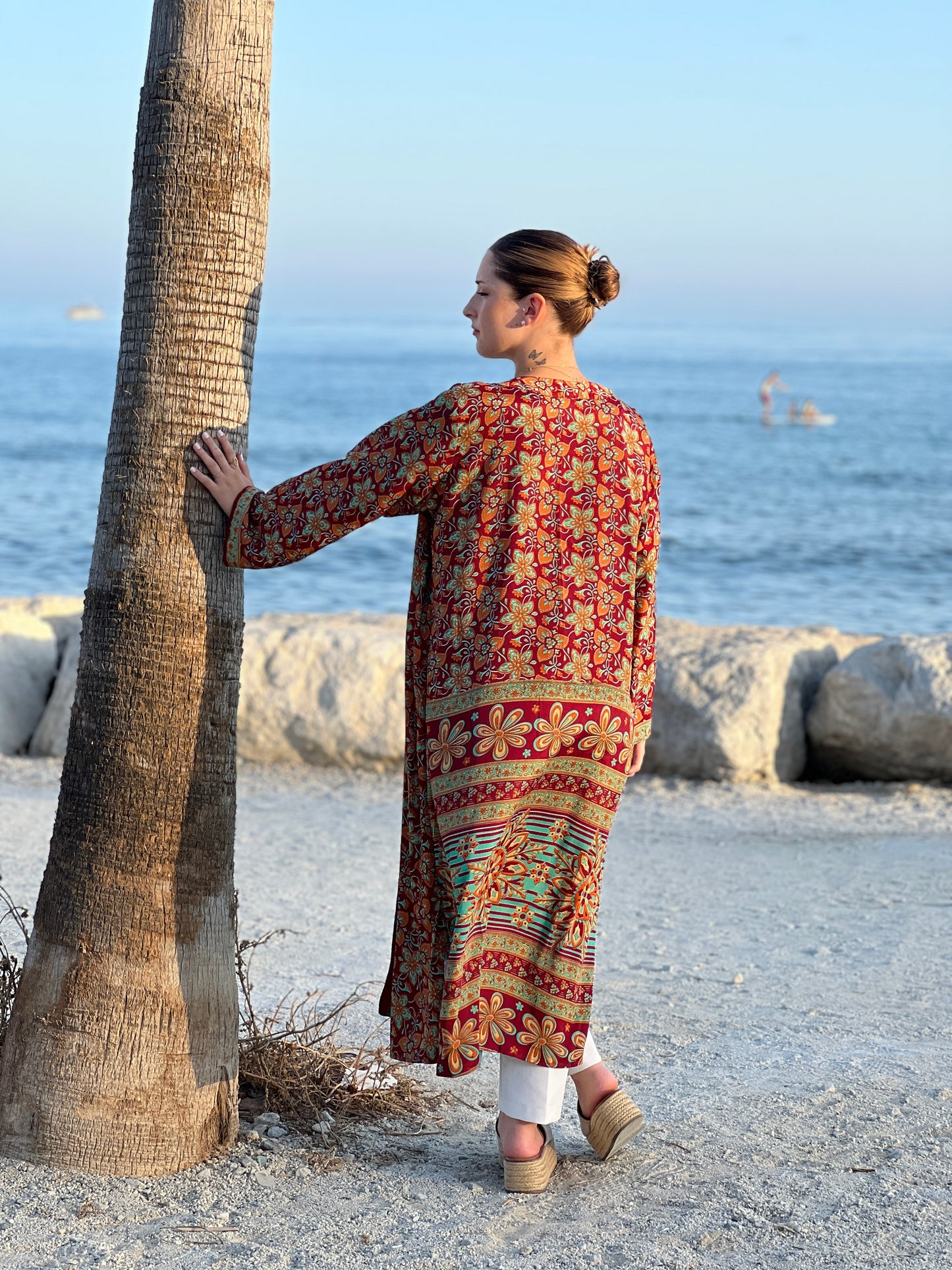 1 Kimono reversible de seda reciclada, XL  Sunset