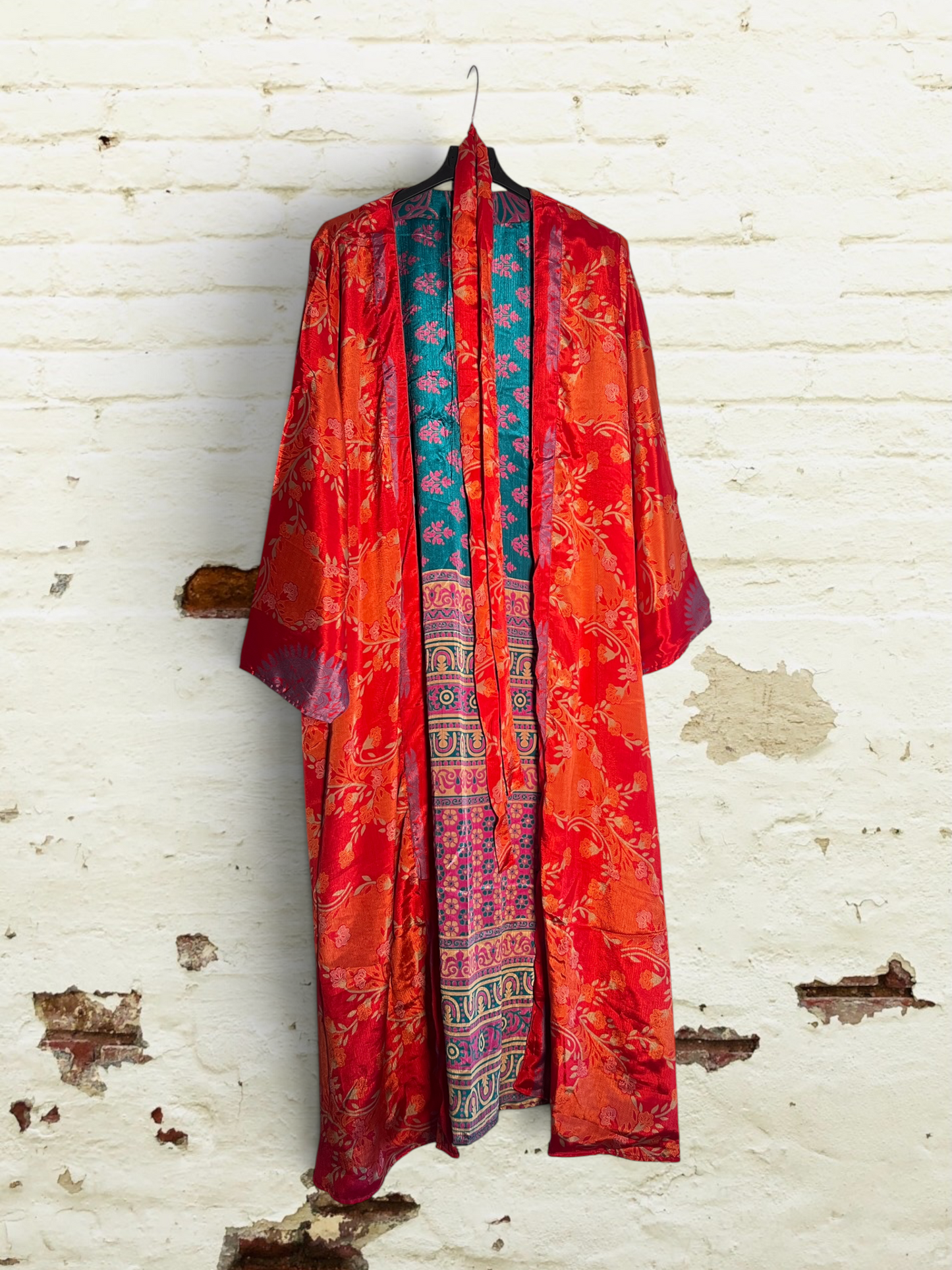 Kimono de seda reciclada Reversible Africa