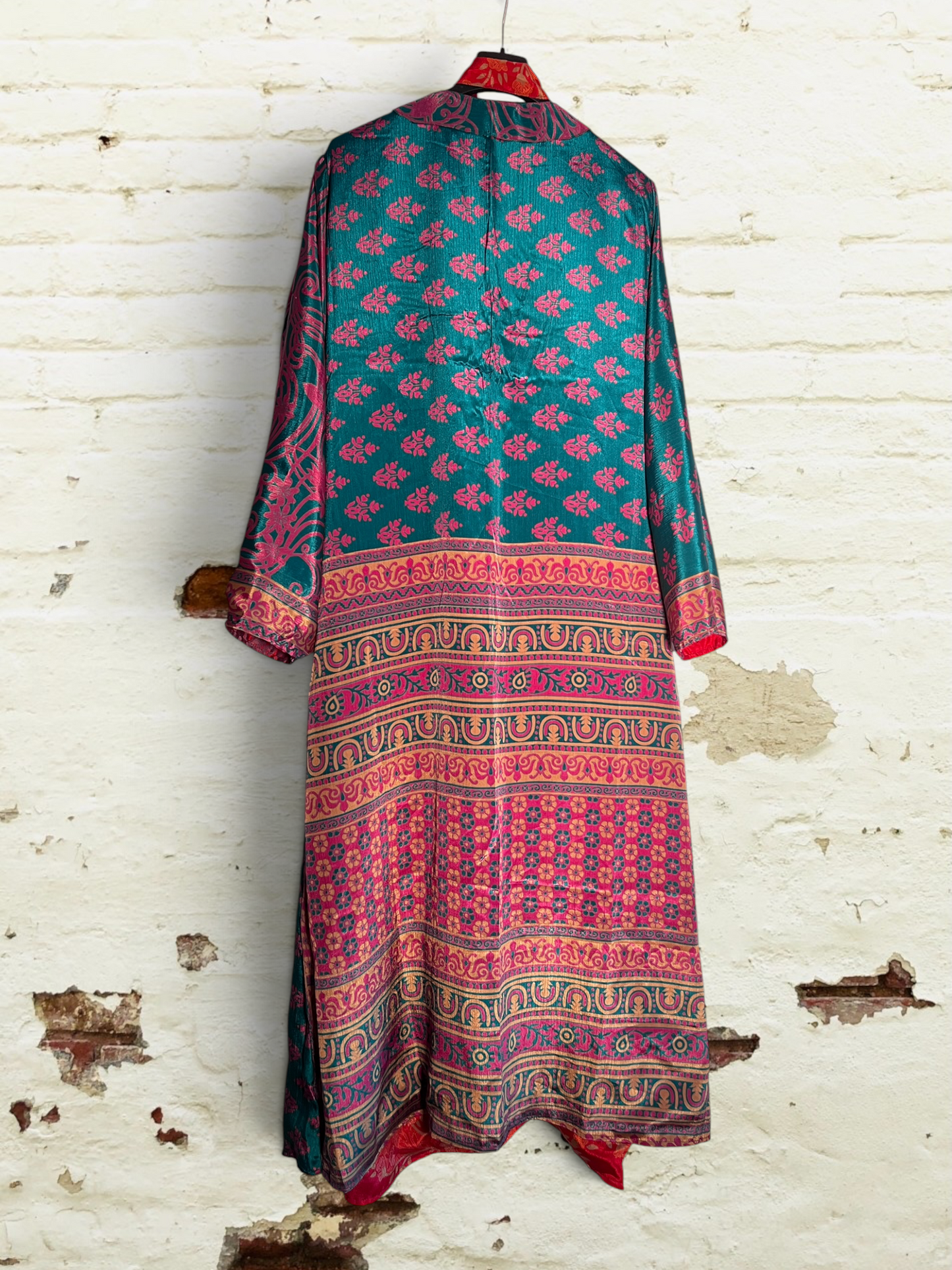 Kimono de seda reciclada Reversible Africa