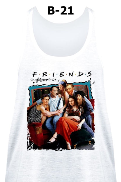 Camiseta de Tirantes Frida – Base Blanca y Estampados Variados