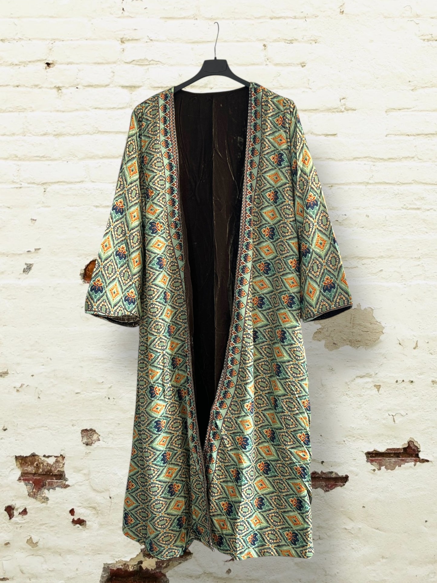 Kimono reversible terciopelo( velvet) Kaki