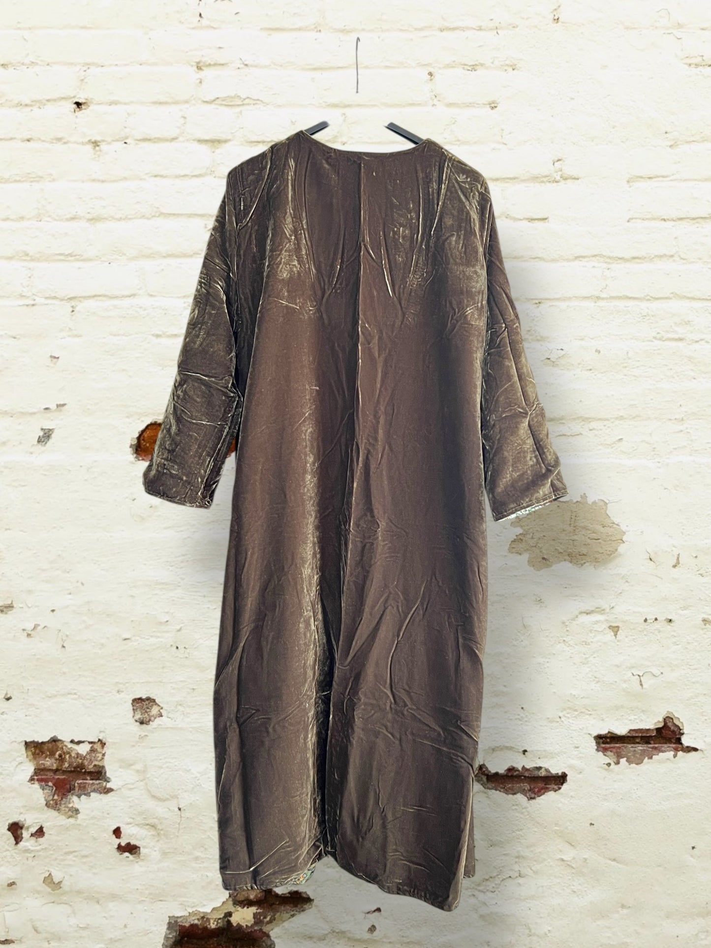 Kimono reversible terciopelo( velvet) Kaki