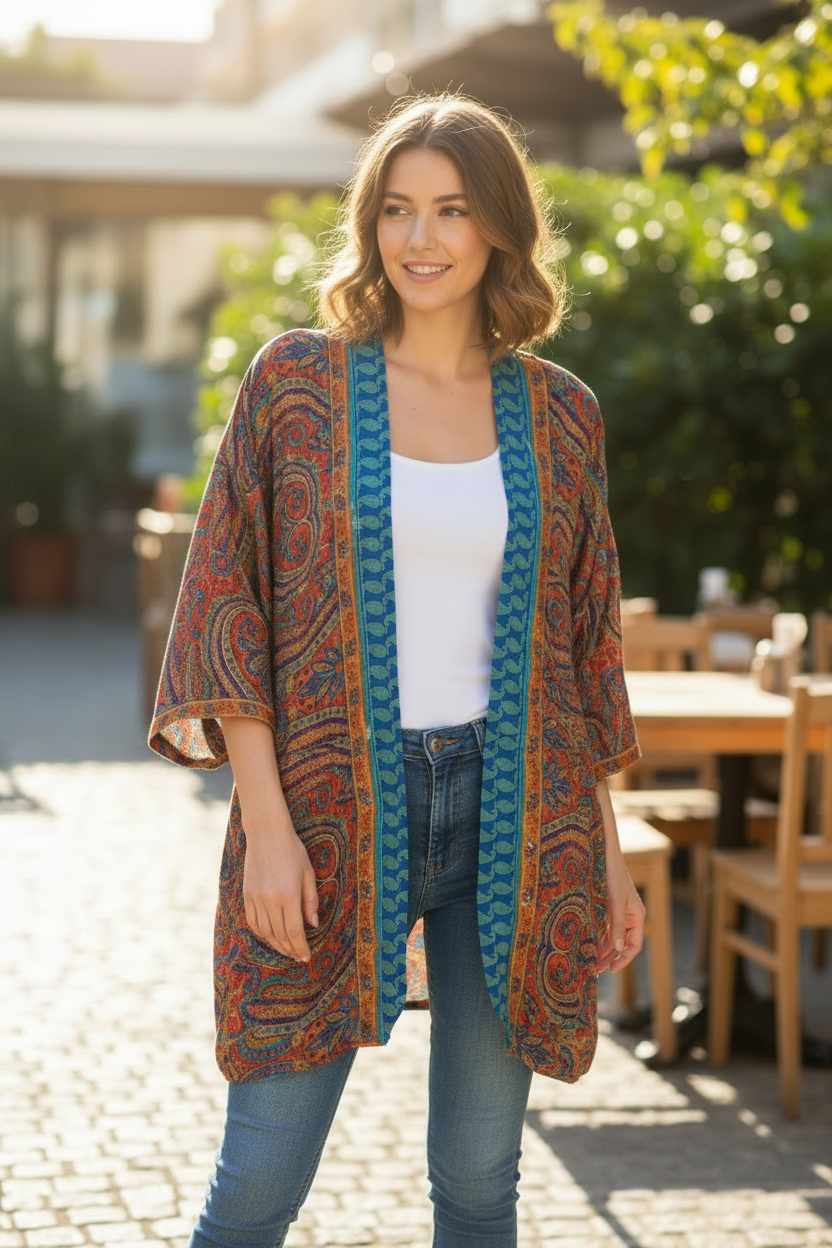 Kimono reversible corto Sakura
