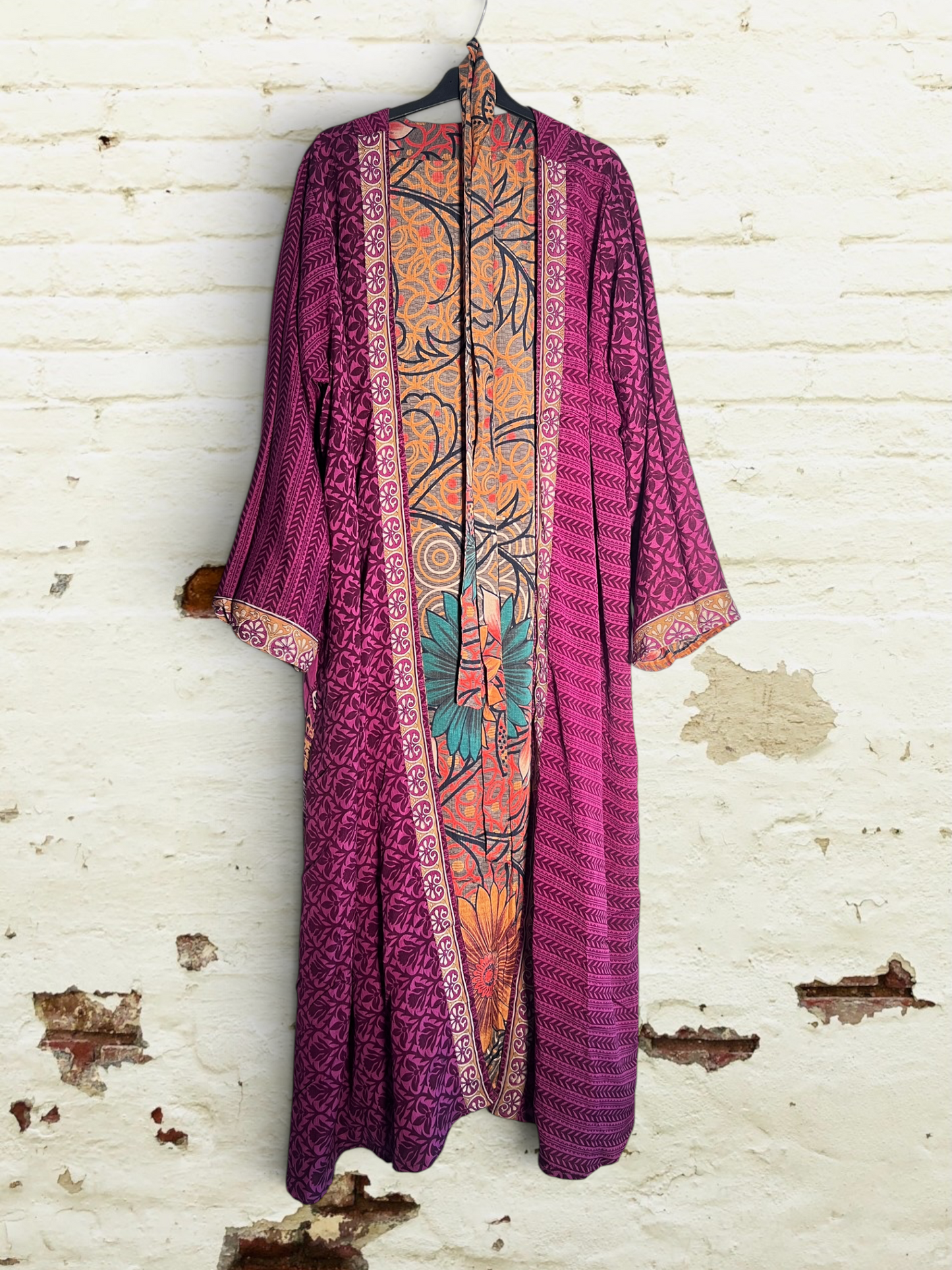 Kimono de seda reciclada Reversible Paris