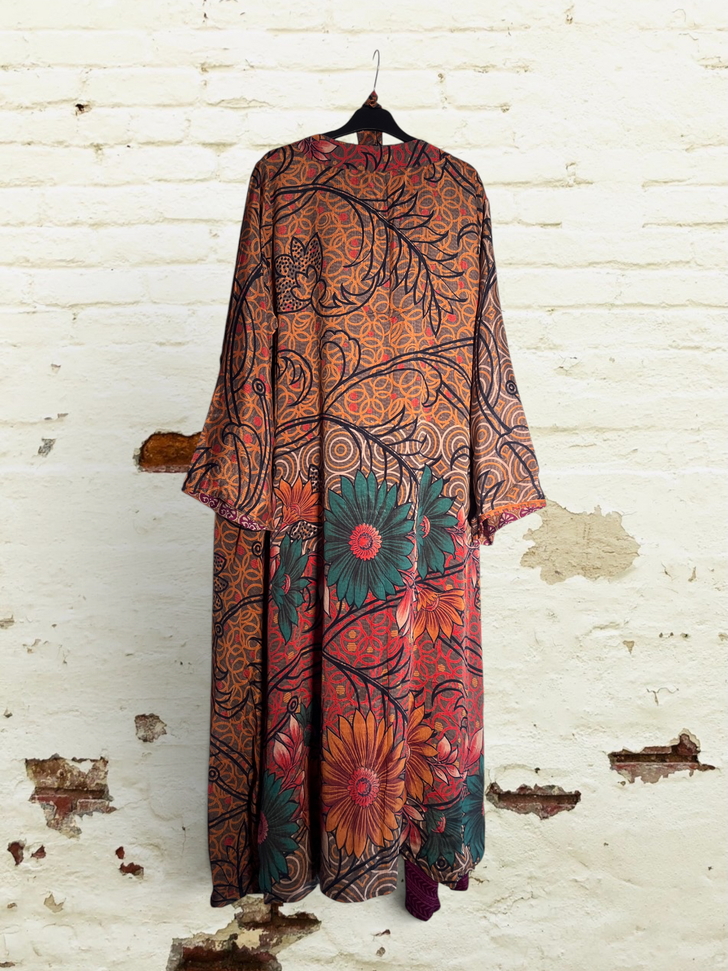 Kimono de seda reciclada Reversible Paris