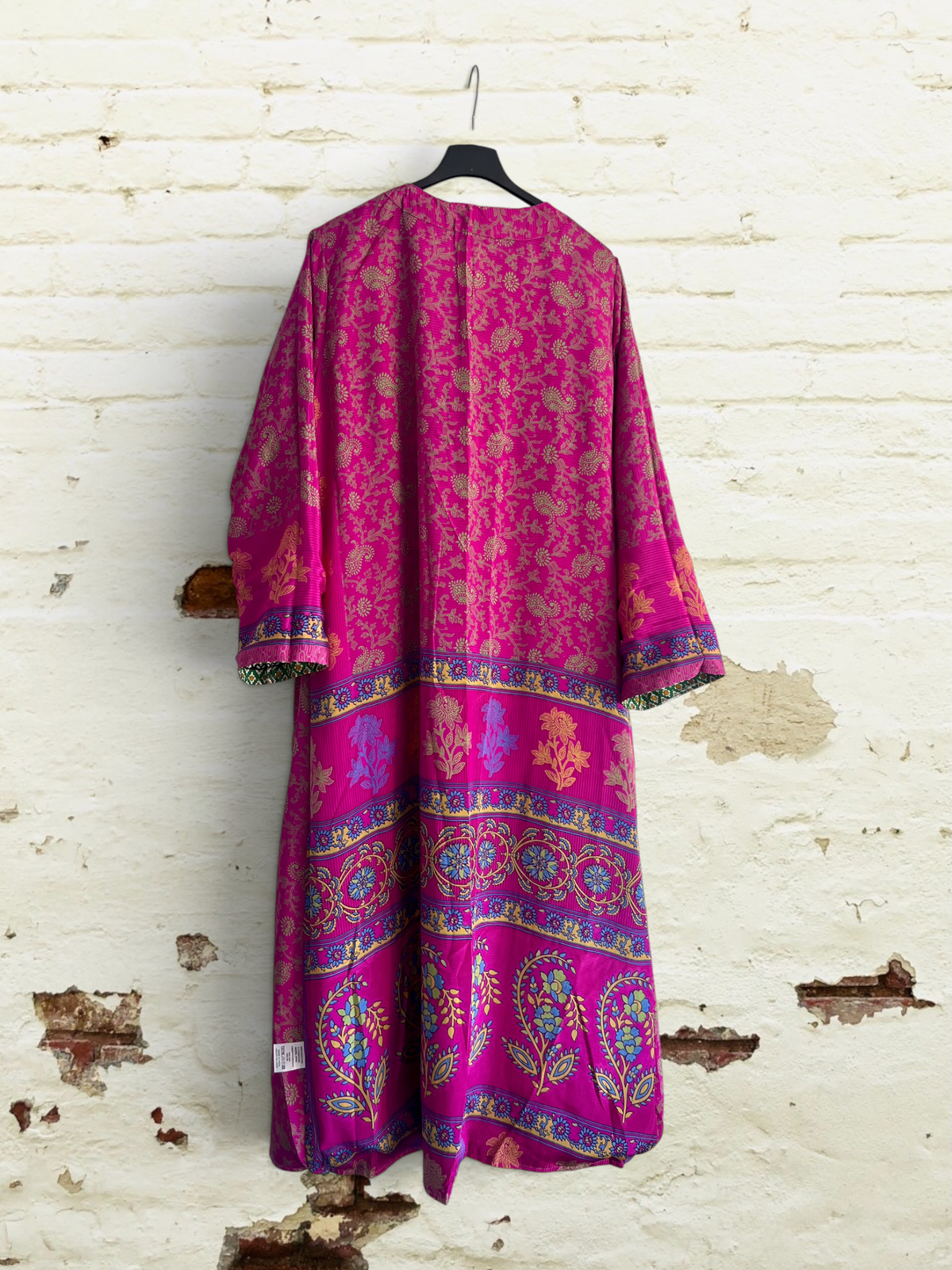 Kimono reversible largo de seda reciclada Miami