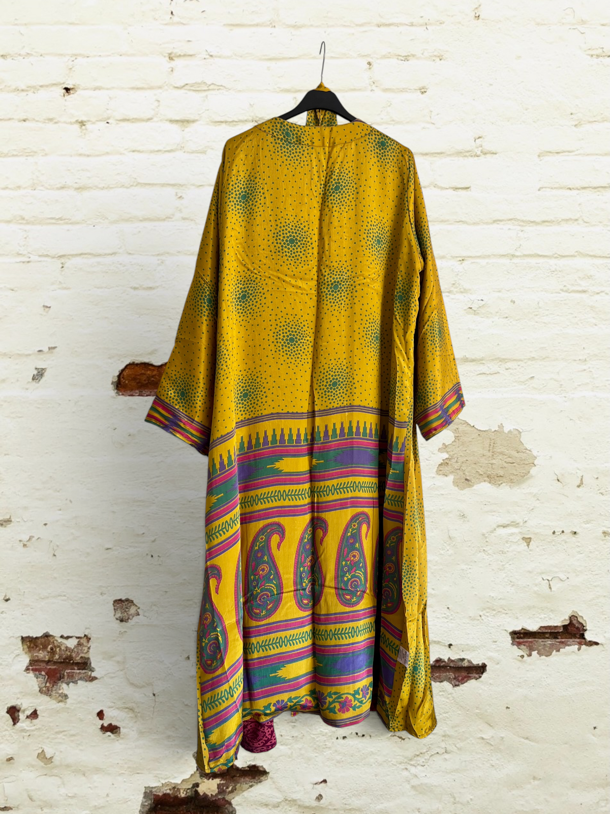 Kimono de seda reciclada Reversible Fuego
